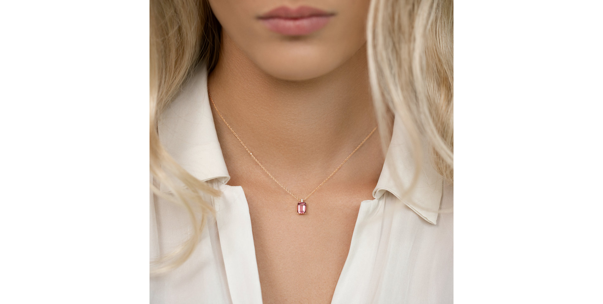 Náhrdelník s diamanty a rhodolitem Carlotta