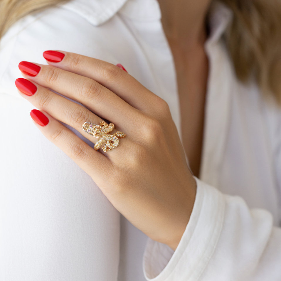 Prsten s diamanty a rubíny Dragon Dynasty