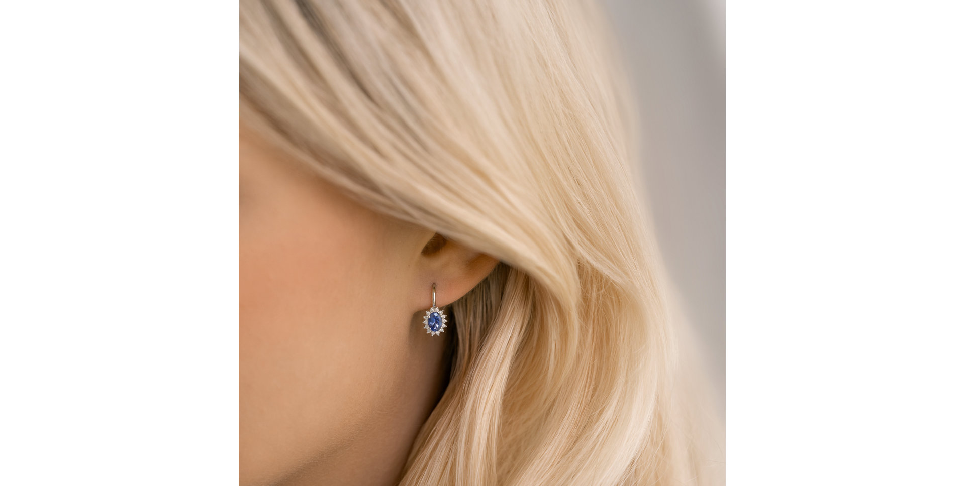 Náušnice s diamanty a tanzanitem Princess Sparkle