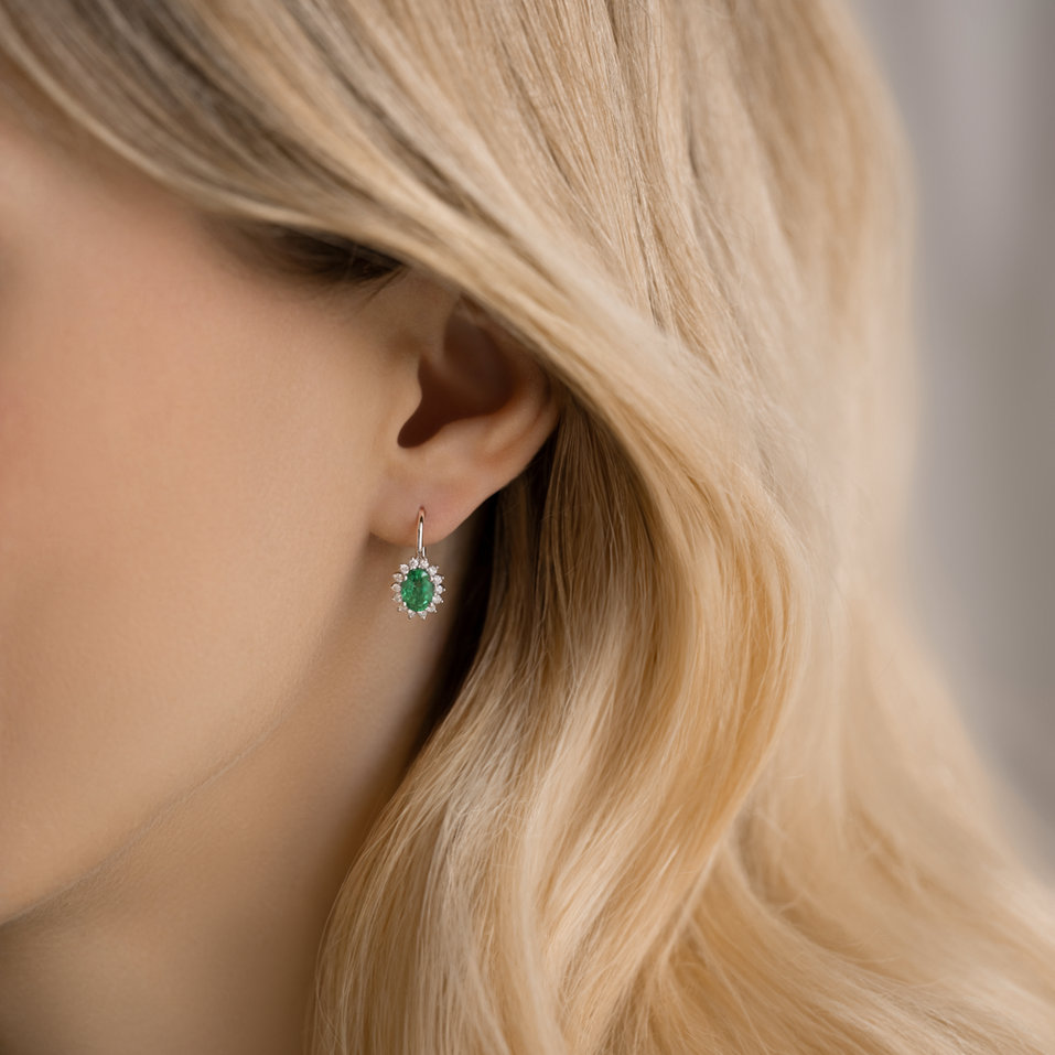 Náušnice s diamanty a tanzanitem Princess Sparkle