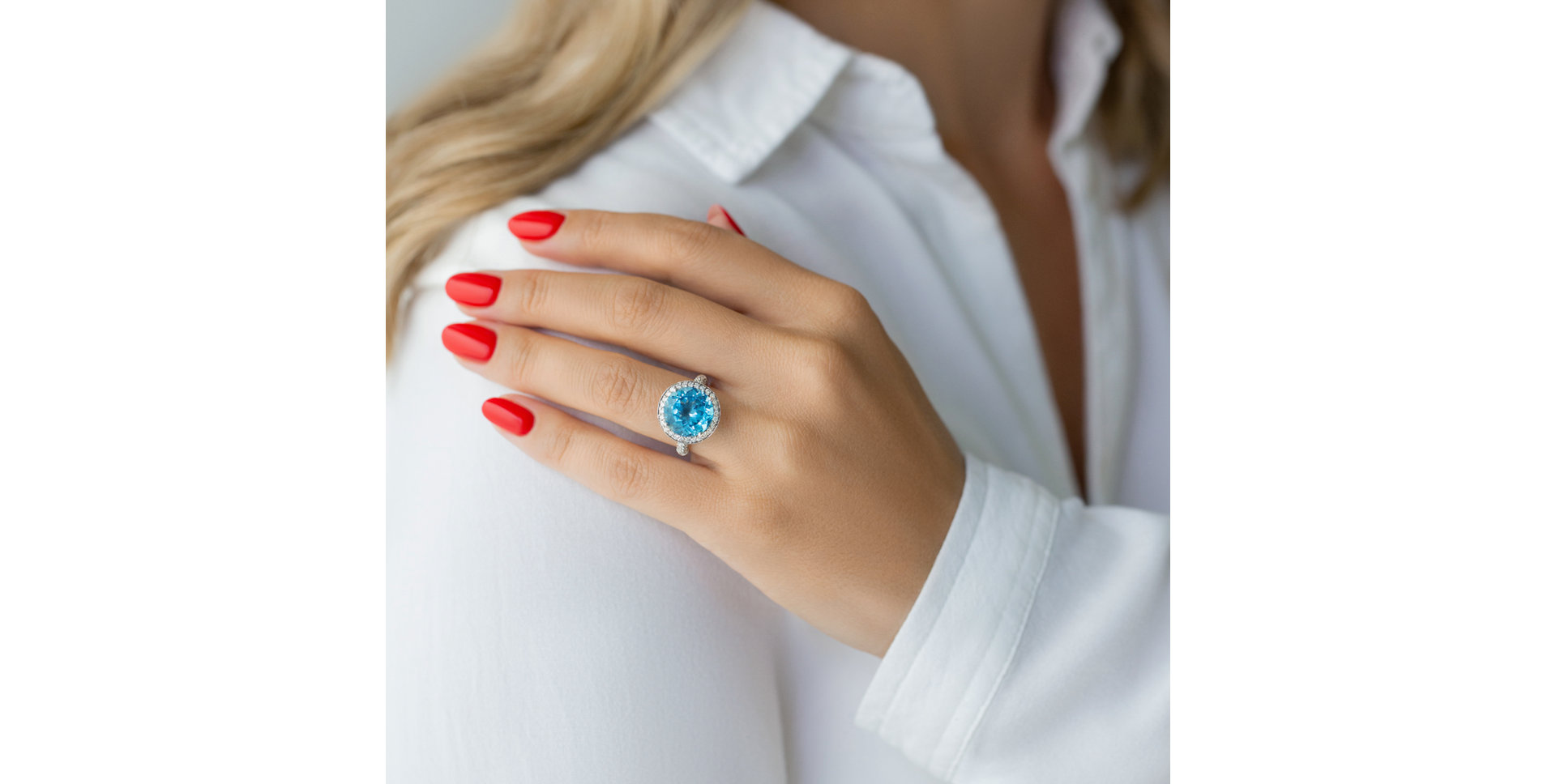 Prsten s topazem a diamanty The Depth