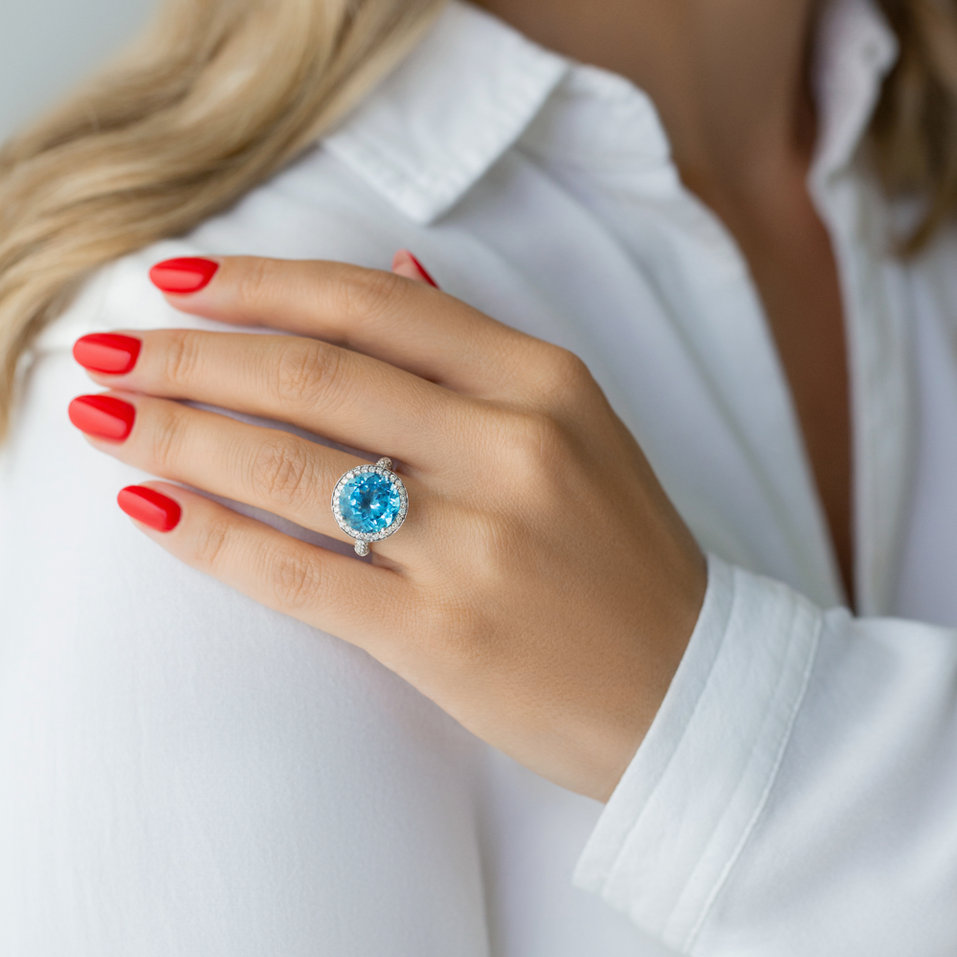 Prsten s topazem a diamanty The Depth