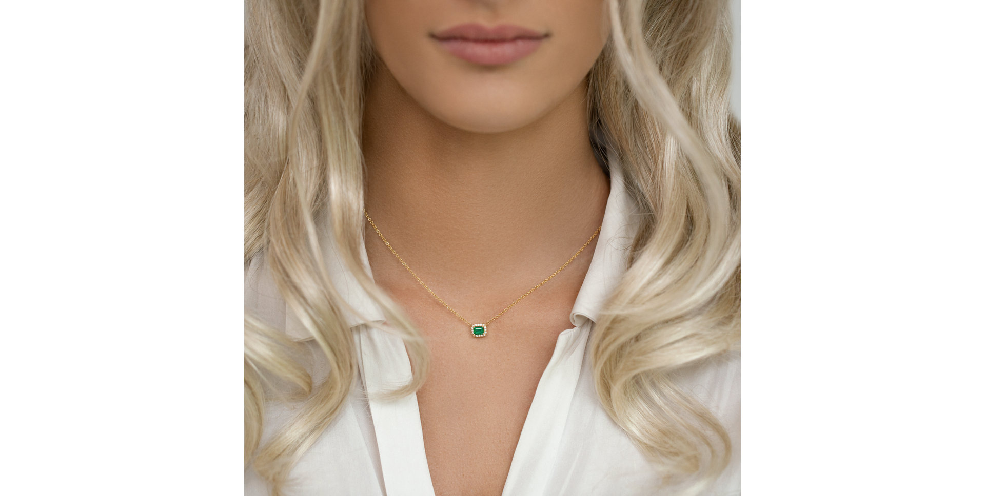 Náhrdelník se smaragdem a diamanty Richella