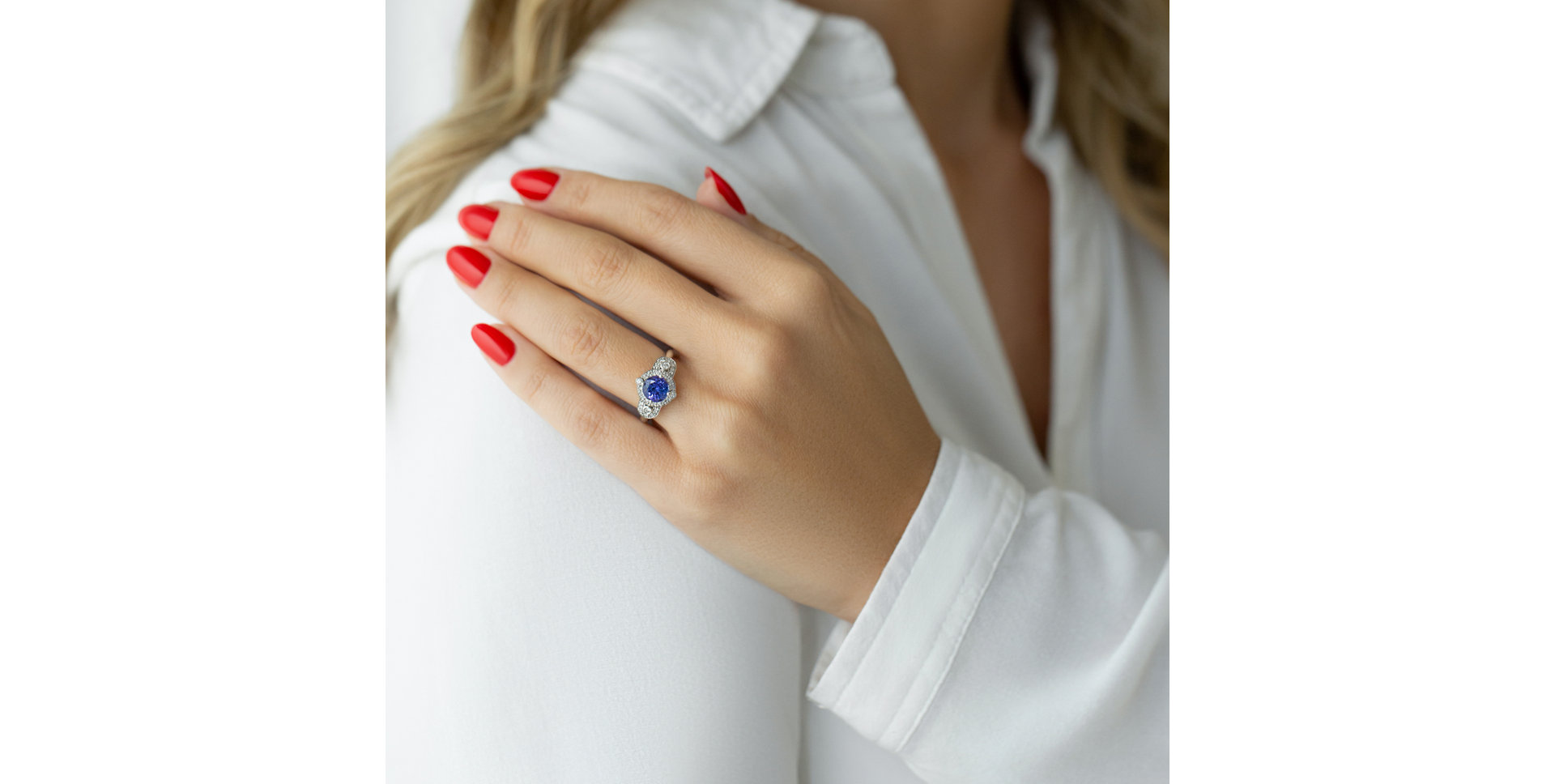 Prsten s diamanty a tanzanitem Imperial Glory