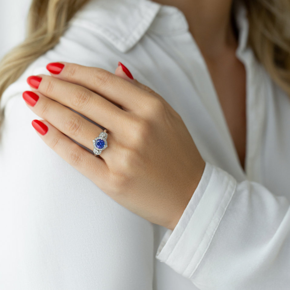 Prsten s diamanty a tanzanitem Imperial Glory