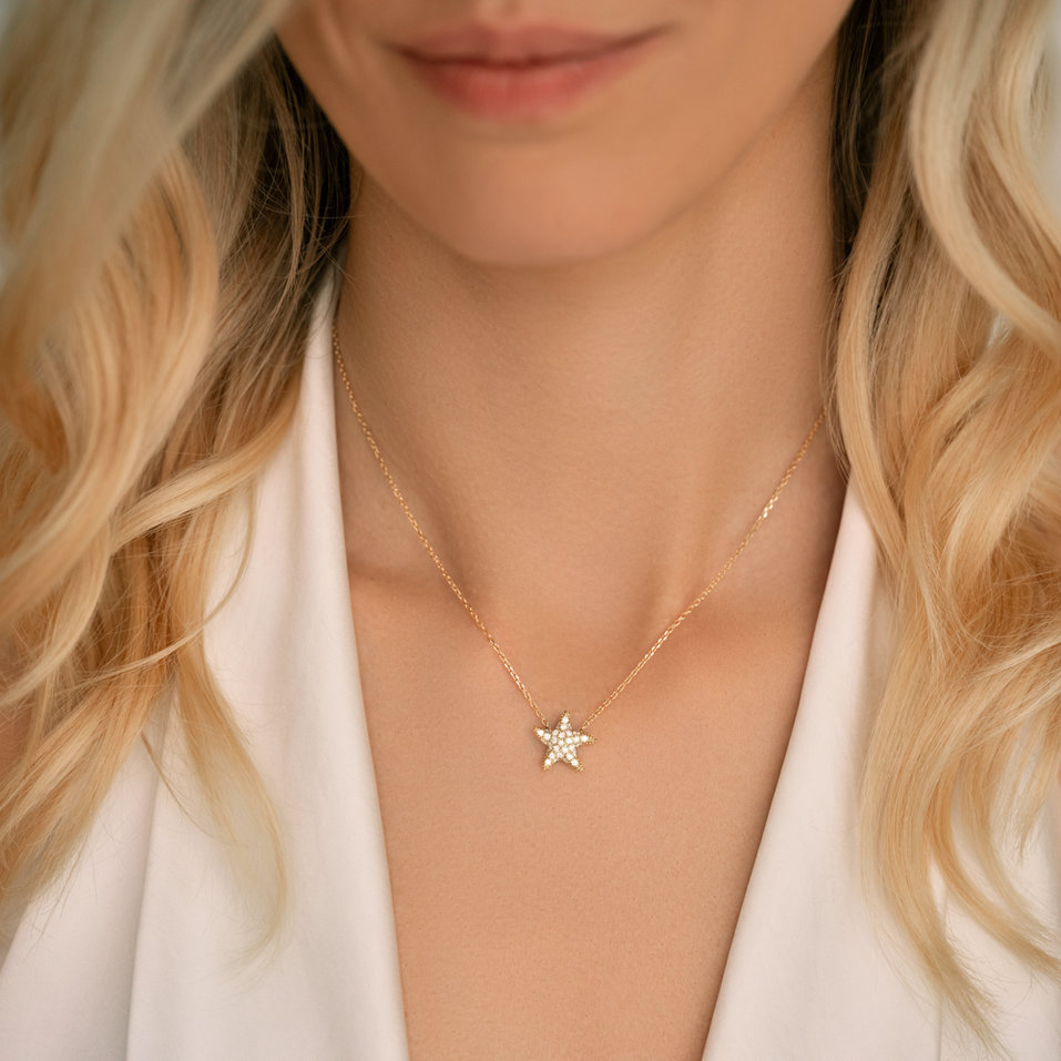 Náhrdelník s diamanty Starfish