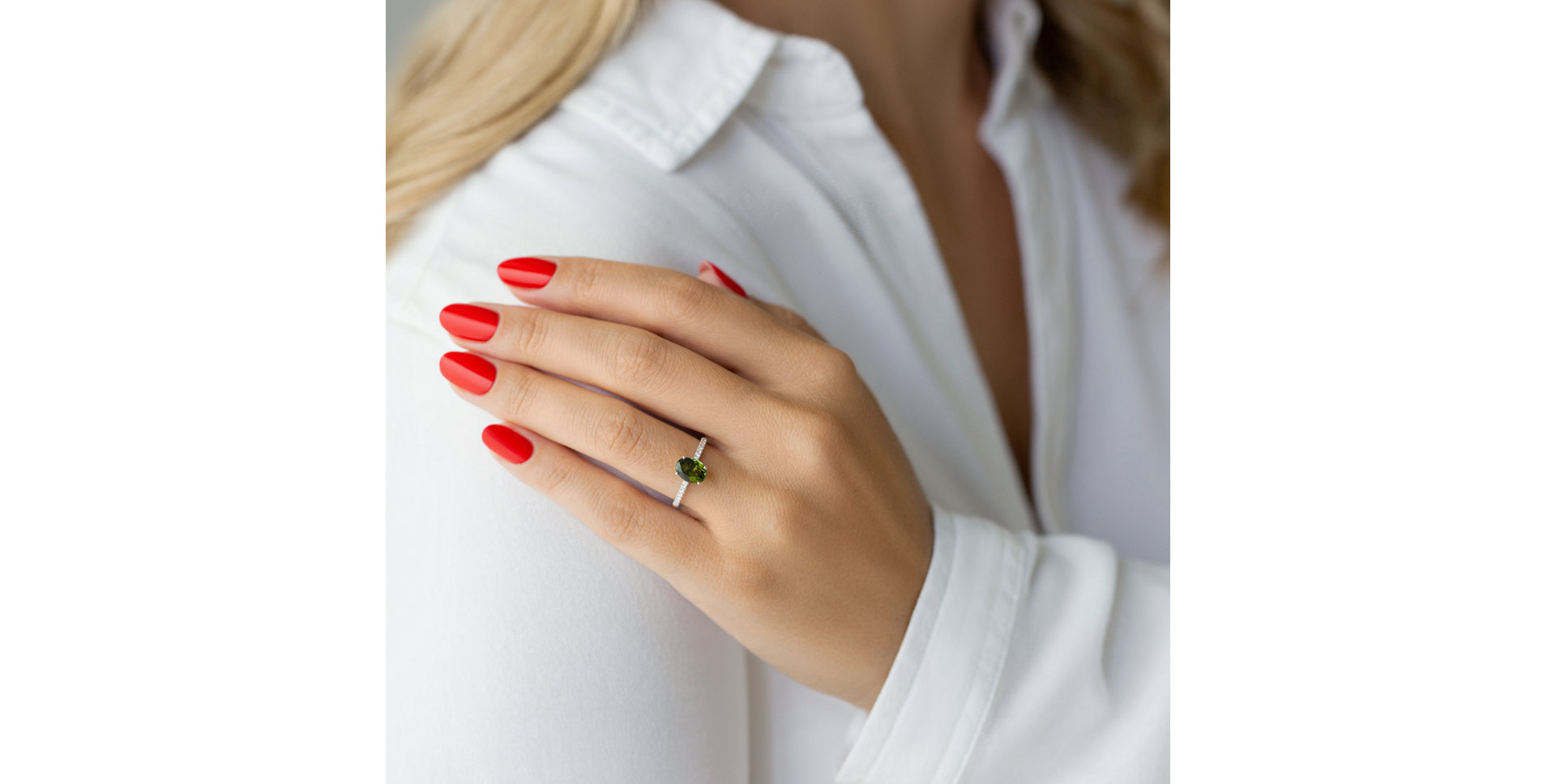 Prsten s diamanty a topazem Touch of Shine