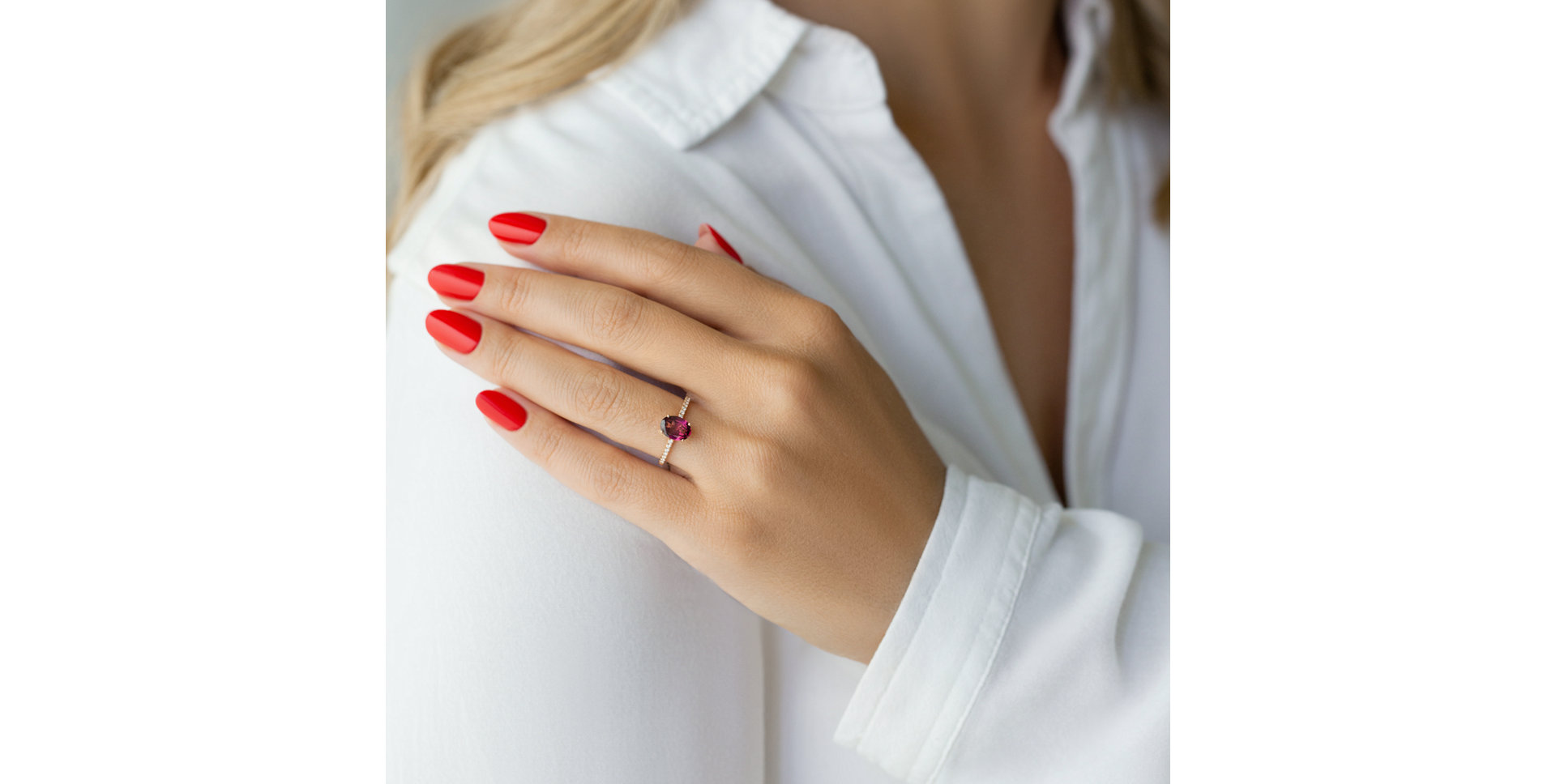 Prsten s diamanty a topazem Touch of Shine