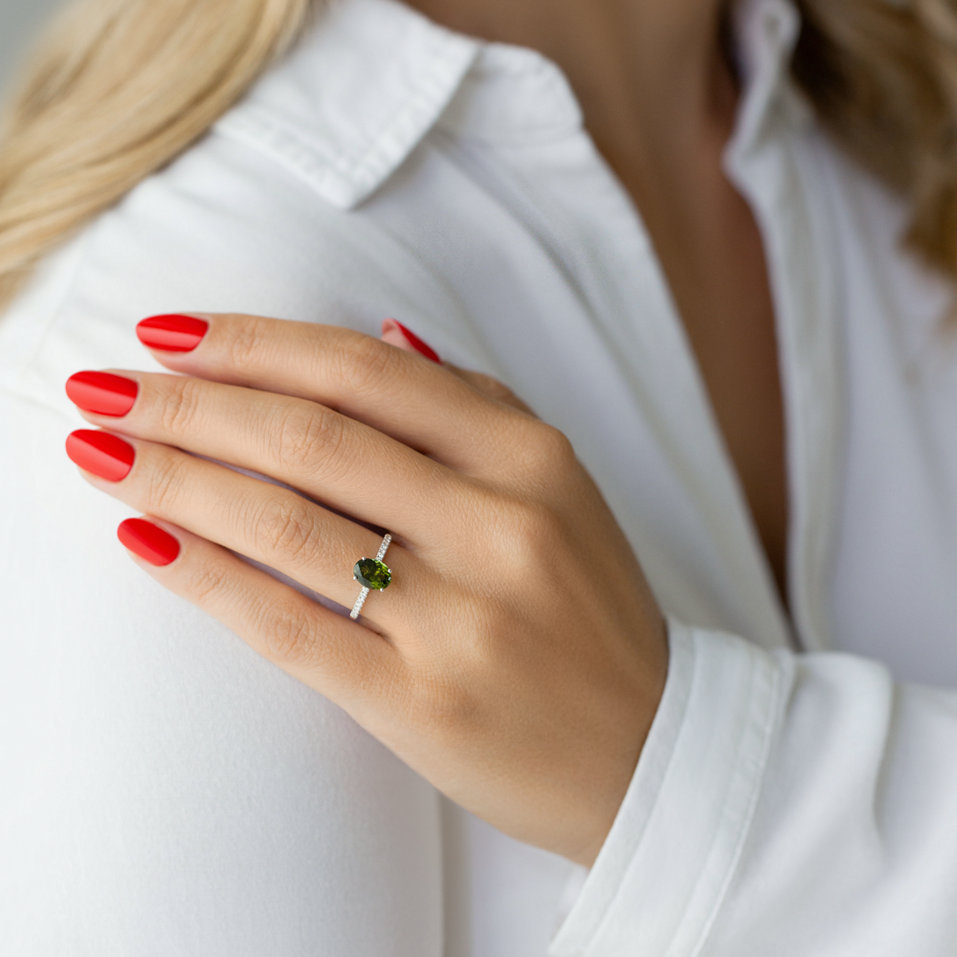 Prsten s diamanty a morganitem Touch of Shine