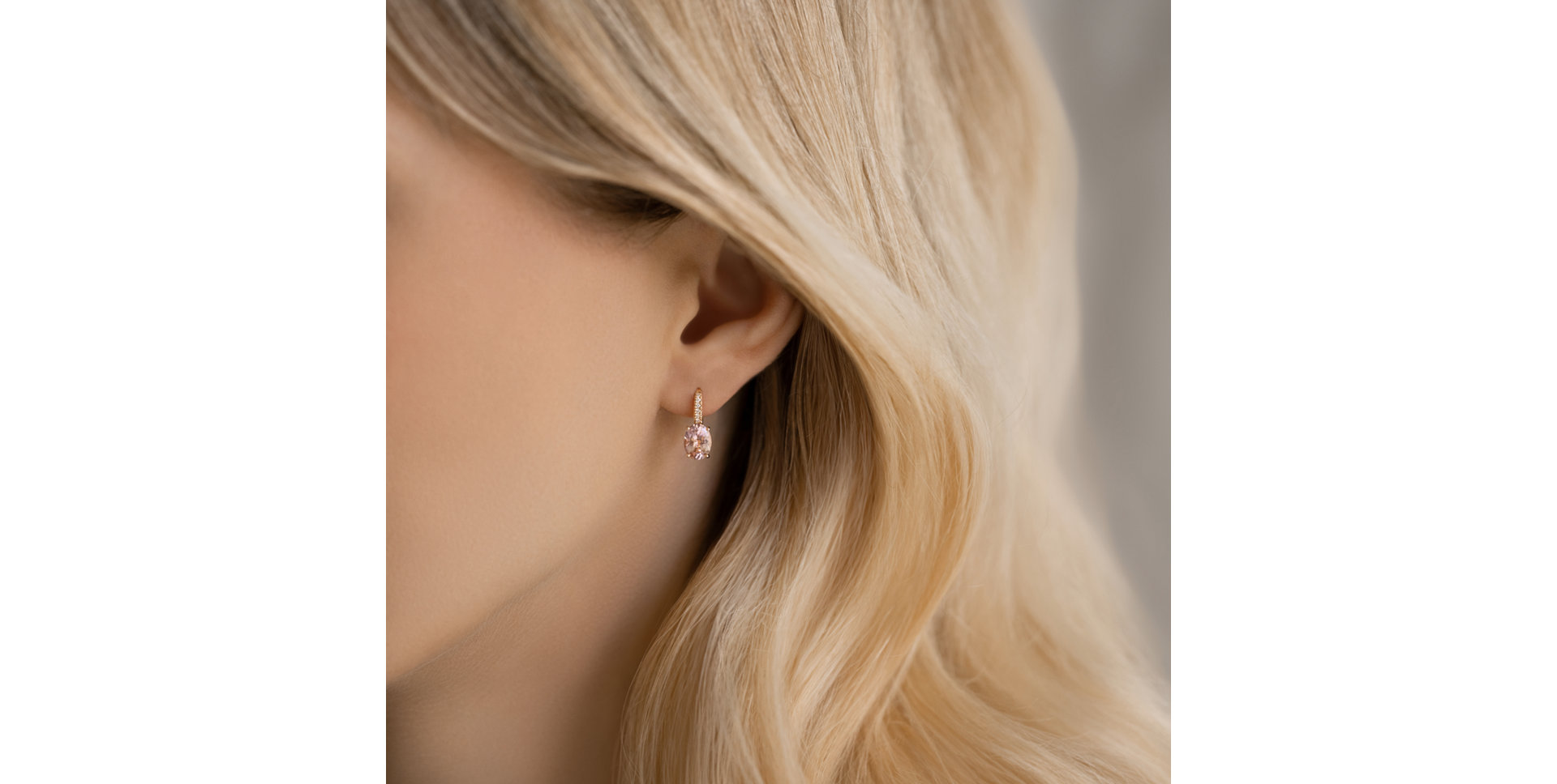 Náušnice s diamanty a morganitem Iris Elegance