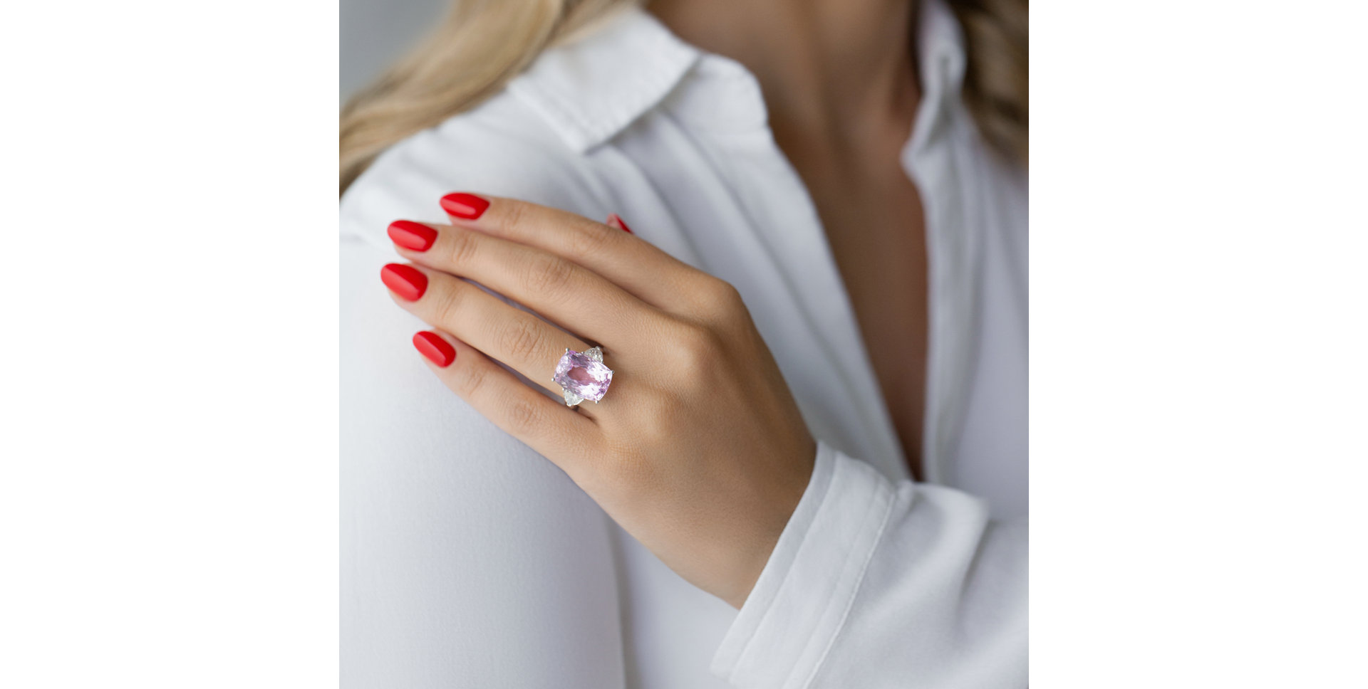 Prsten s diamanty a kunzitem Violet Ophelia