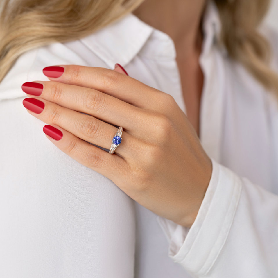 Prsten s diamanty a Tanzanitem Graciana
