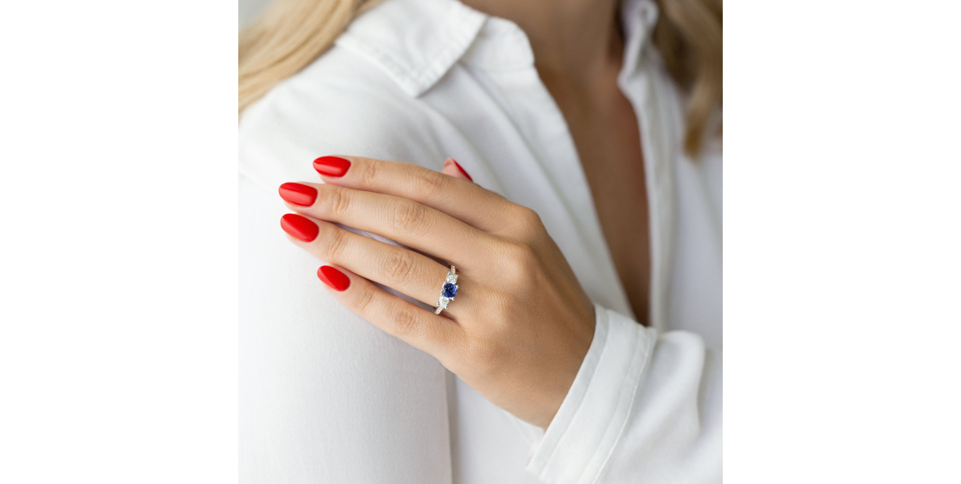 Prsten s diamanty a tanzanitem Jacqueline