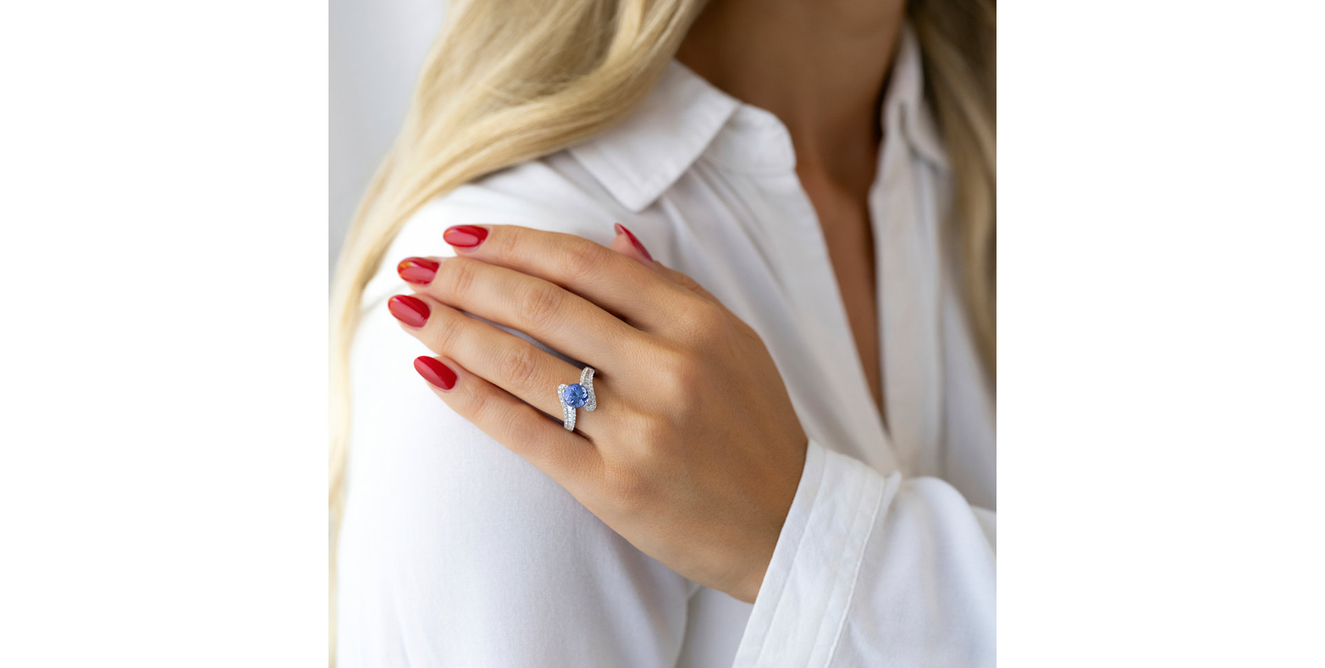 Prsten s diamanty a tanzanitem Vitoria