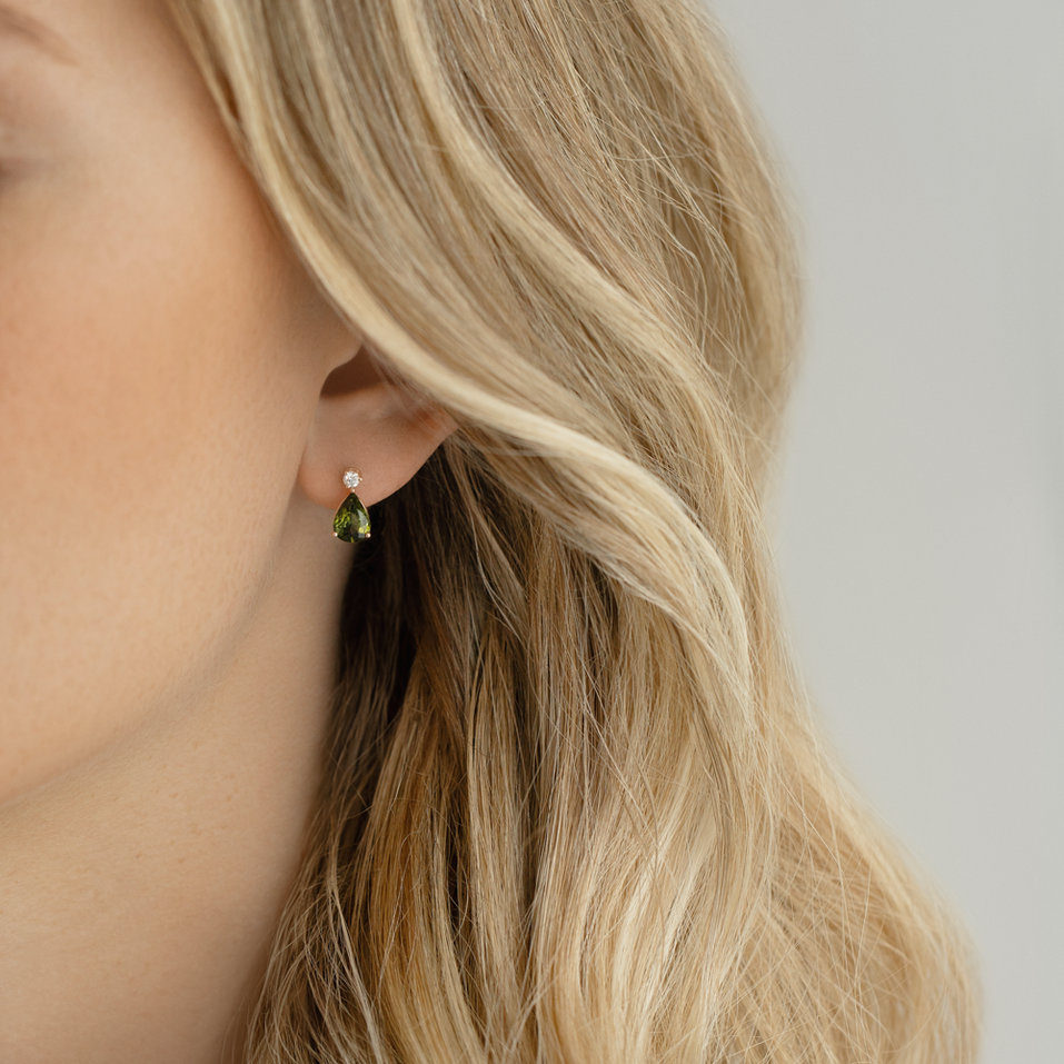 Náušnice s diamantem s turmalínem Galatea