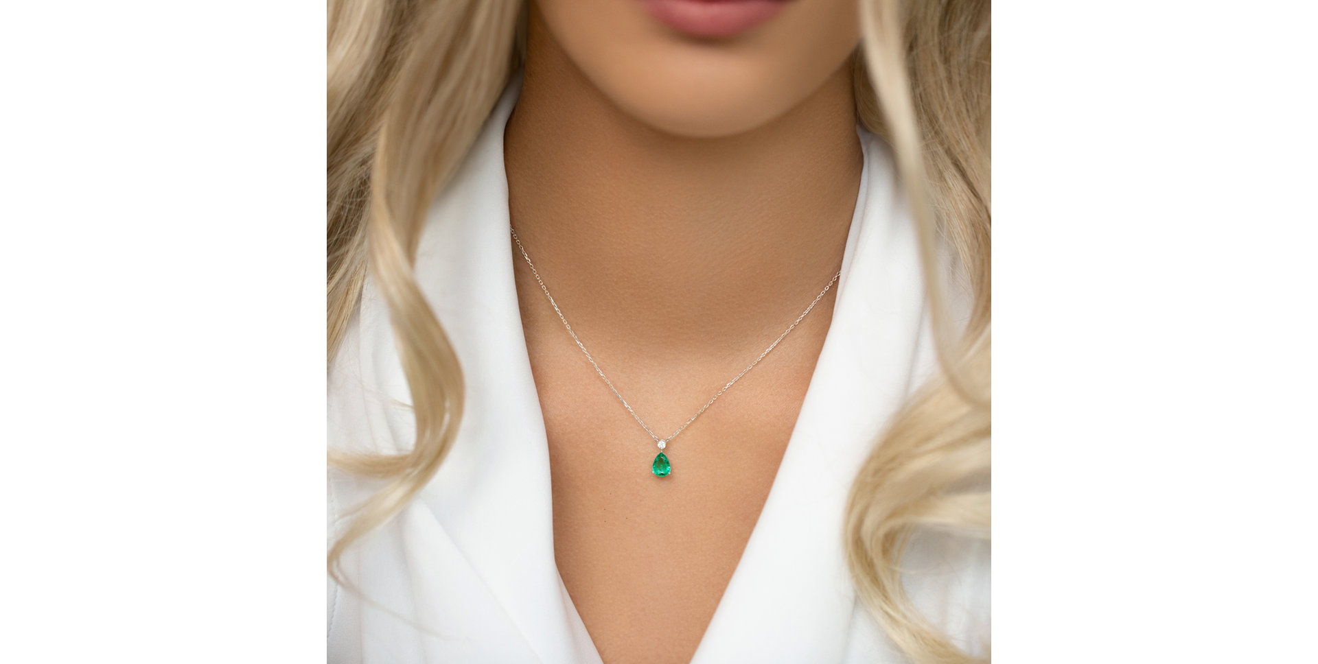 Náhrdelník s diamantem a morganitem Galatea