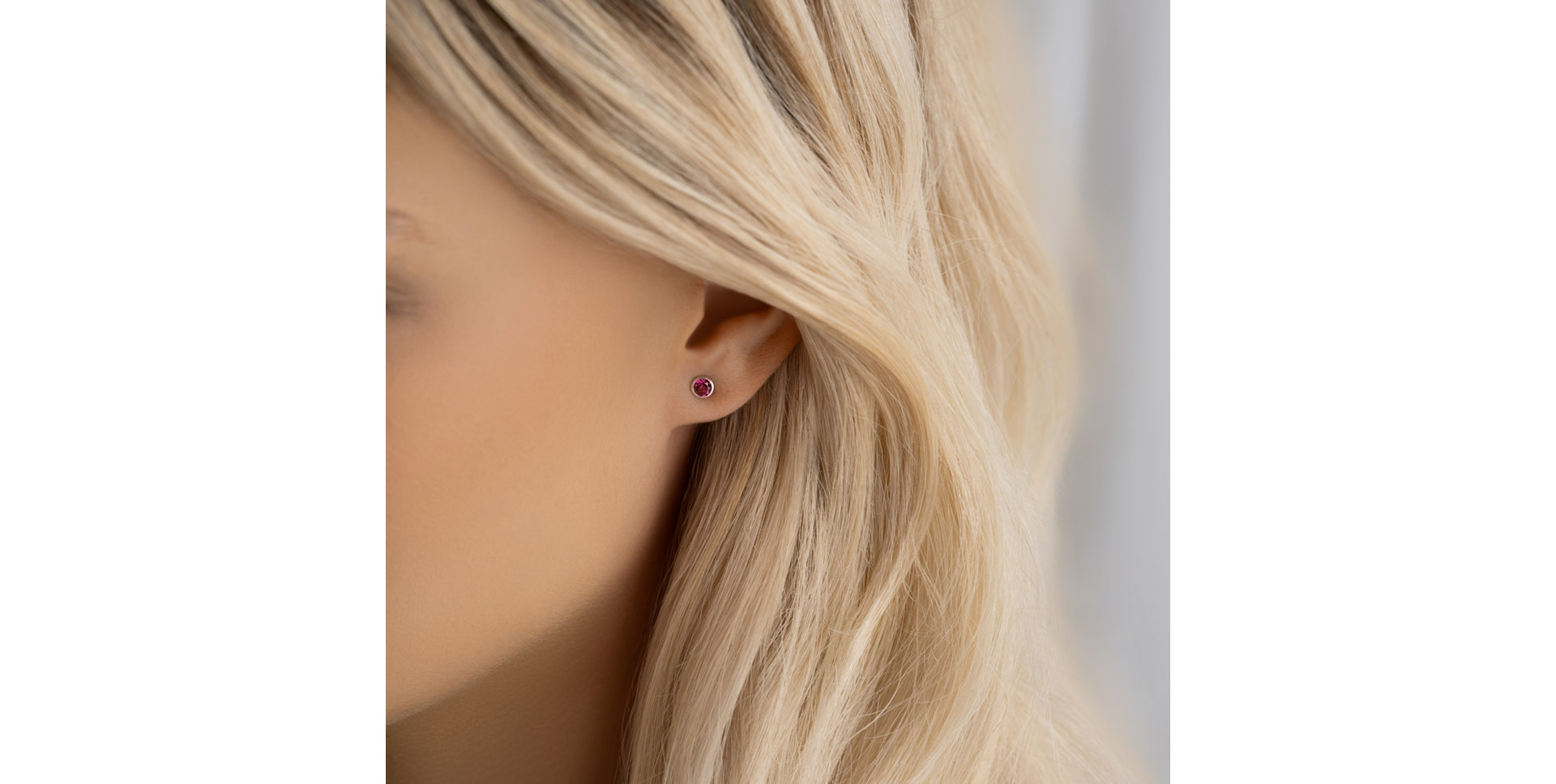 Naušnice s rhodolitem Shiny Dots