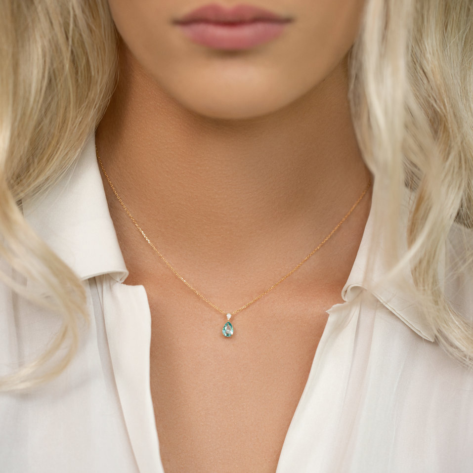 Náhrdelník s diamantem a rhodolitem Whispers of Avalon