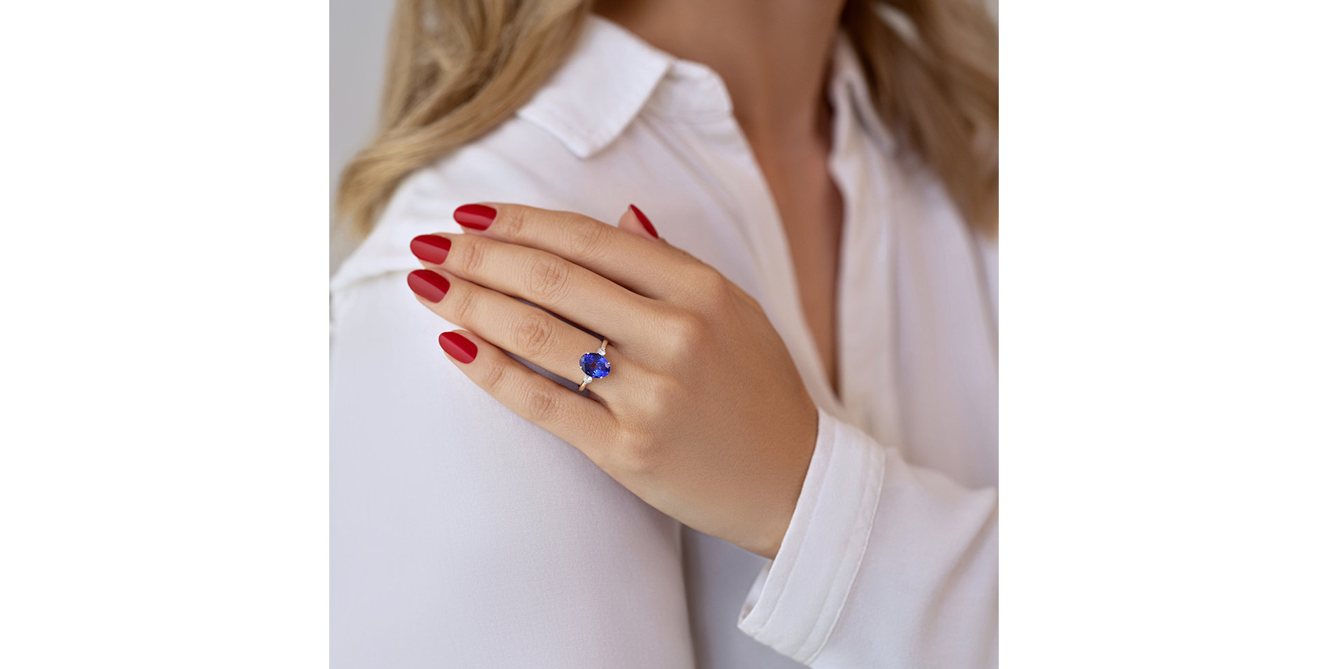 Prsten s diamanty a tanzanitem Asuan