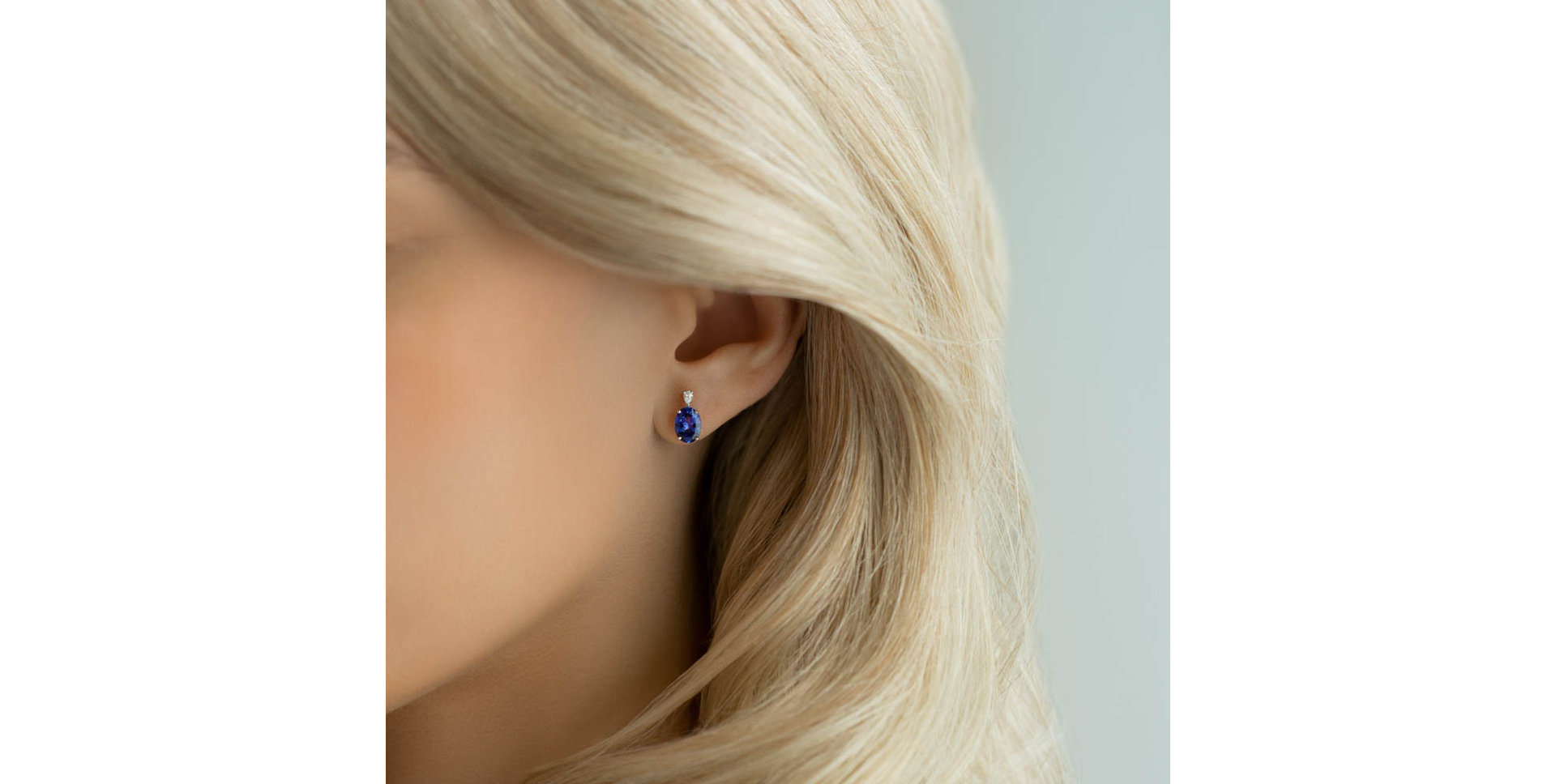 Náušnice s diamantem a tanzanitem Royal Aura