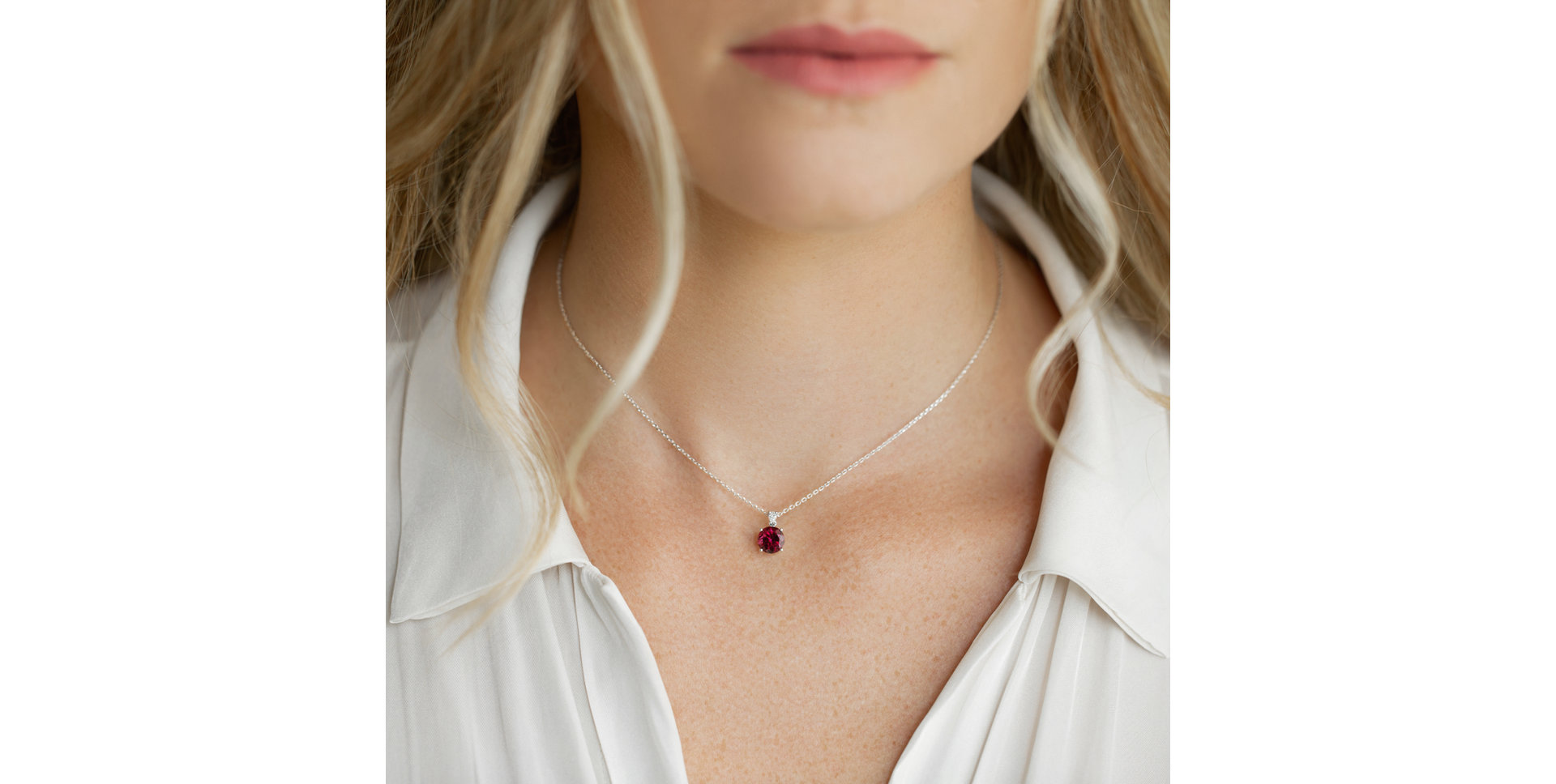 Náhrdelník s diamantem a ametystem Seraphina