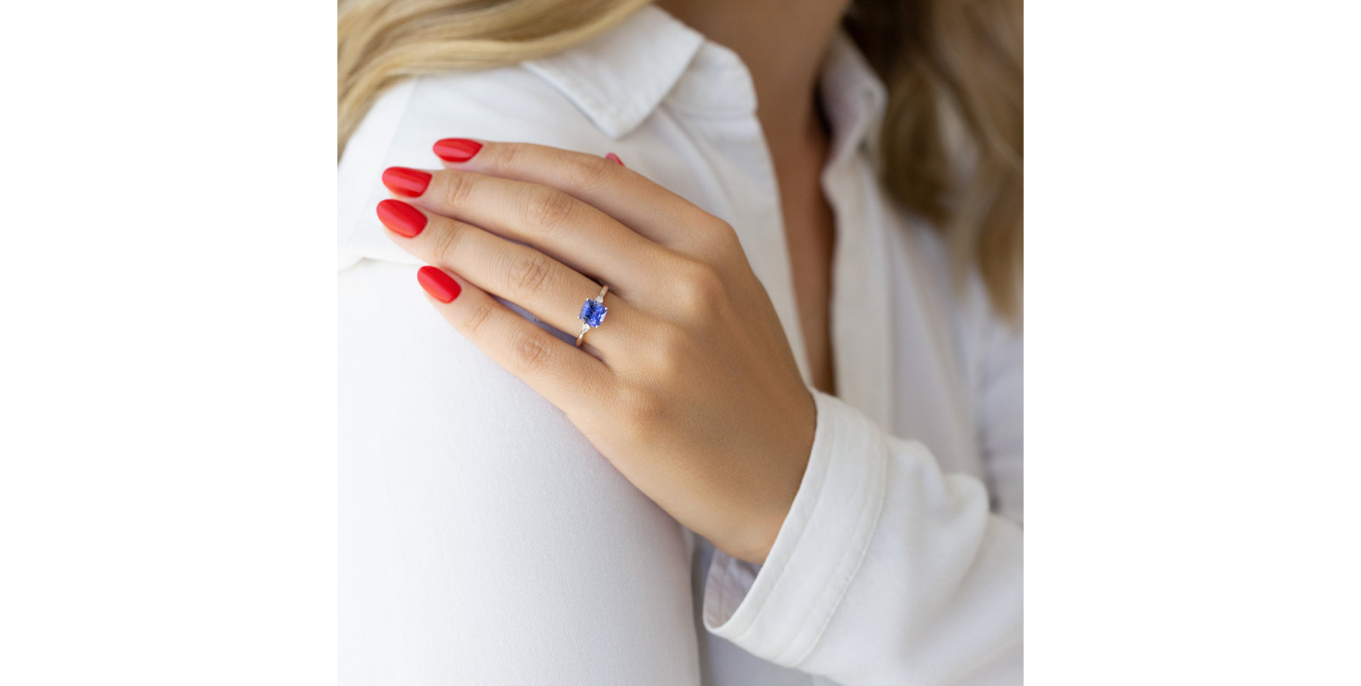 Prsten s diamanty a rhodolitem Marigold