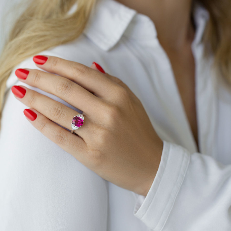 Prsten s diamanty a turmalínem Dynasty Gem