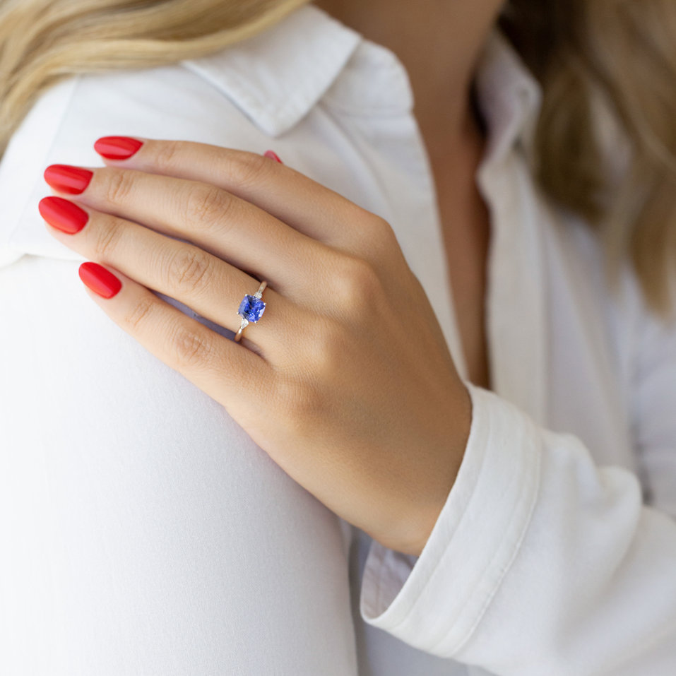 Prsten s diamanty a morganitem Marigold