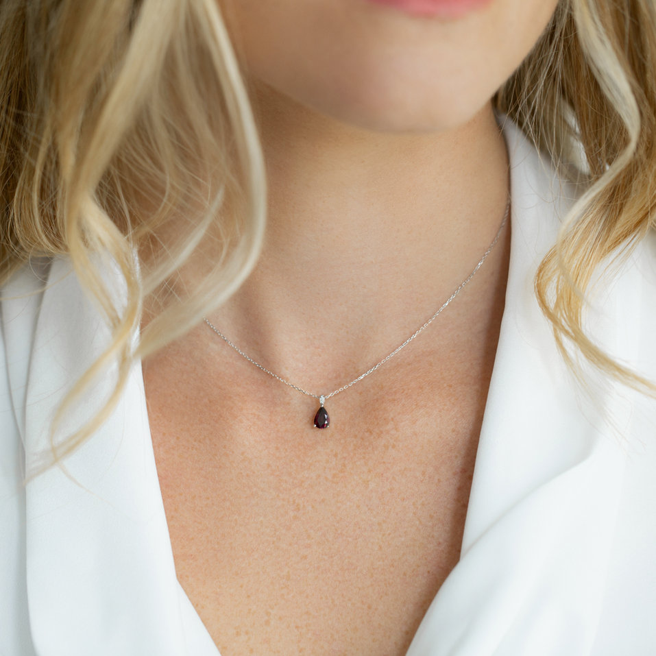 Náhrdelník s diamanty a topazem Tearfall