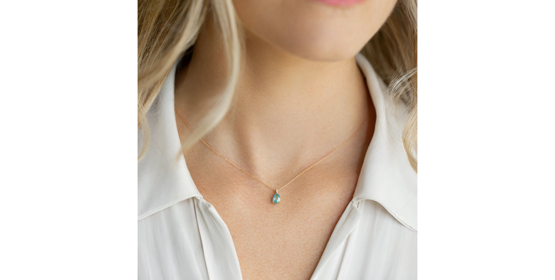 Náhrdelník s diamanty a ametystem Tearfall