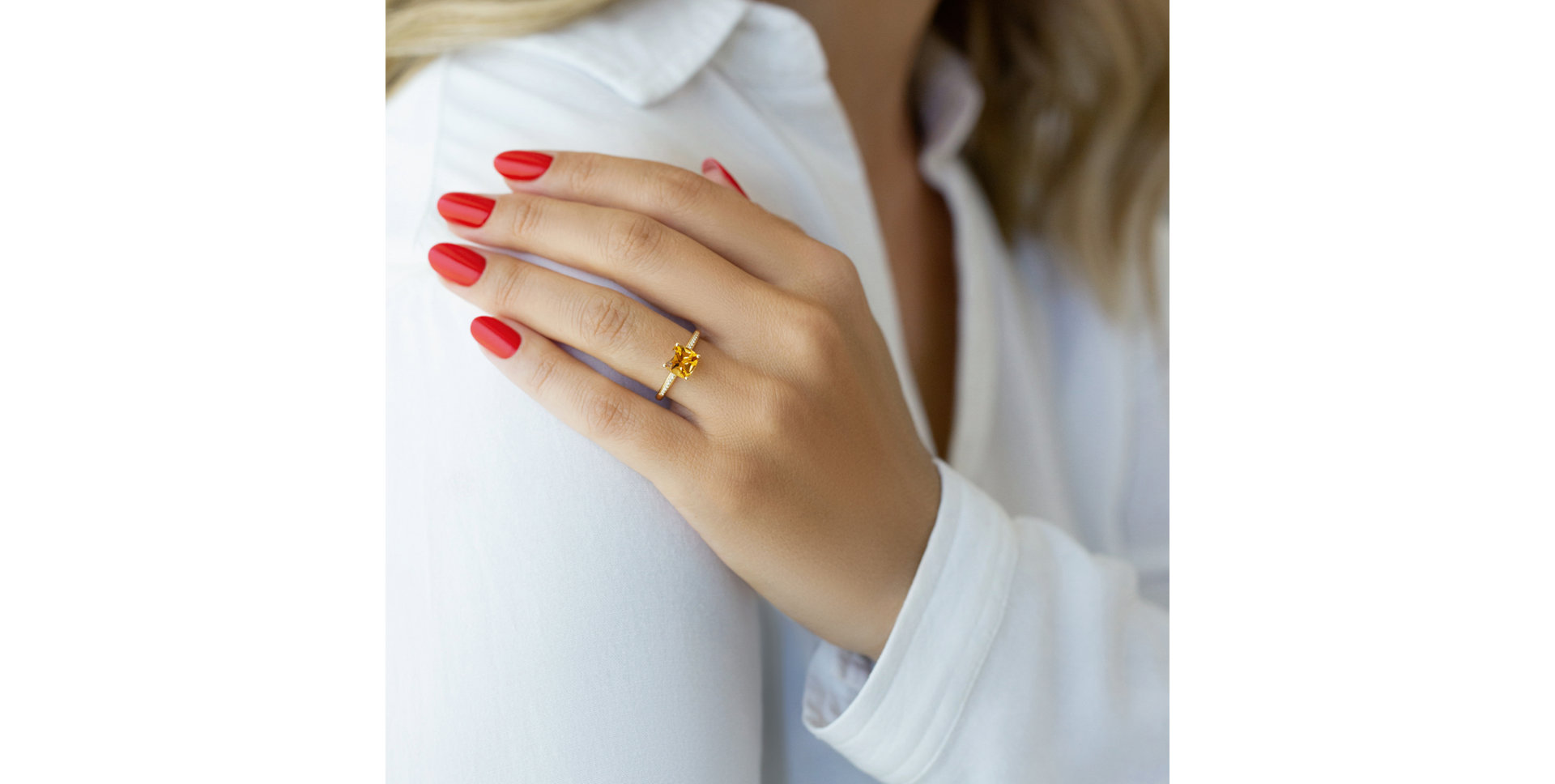 Prsten s diamanty a topazem Melody Harmony