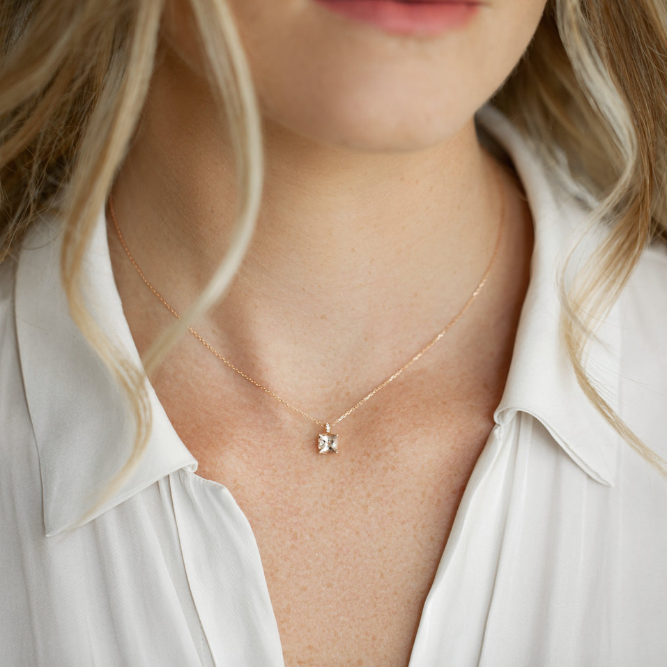 Náhrdelník s diamanty a ametystem Linnea