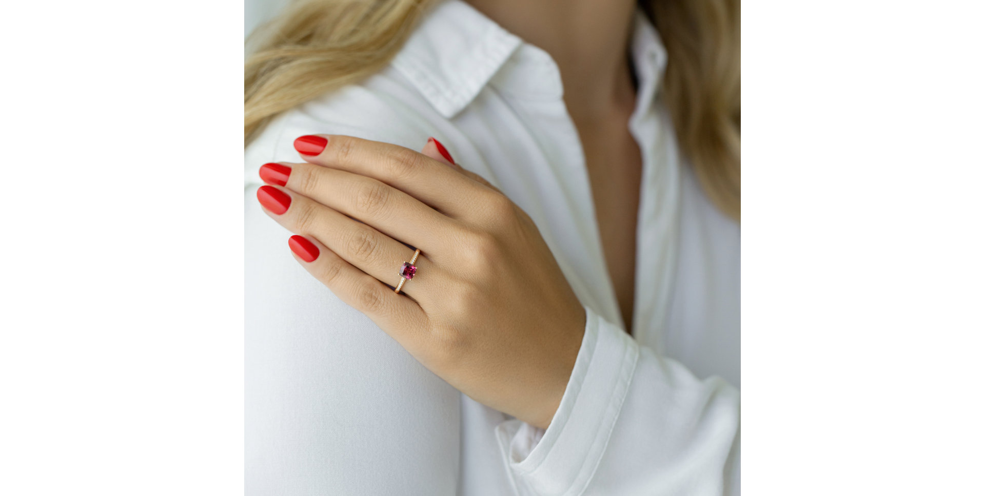 Prsten s diamanty a turmalínem Melody Harmony