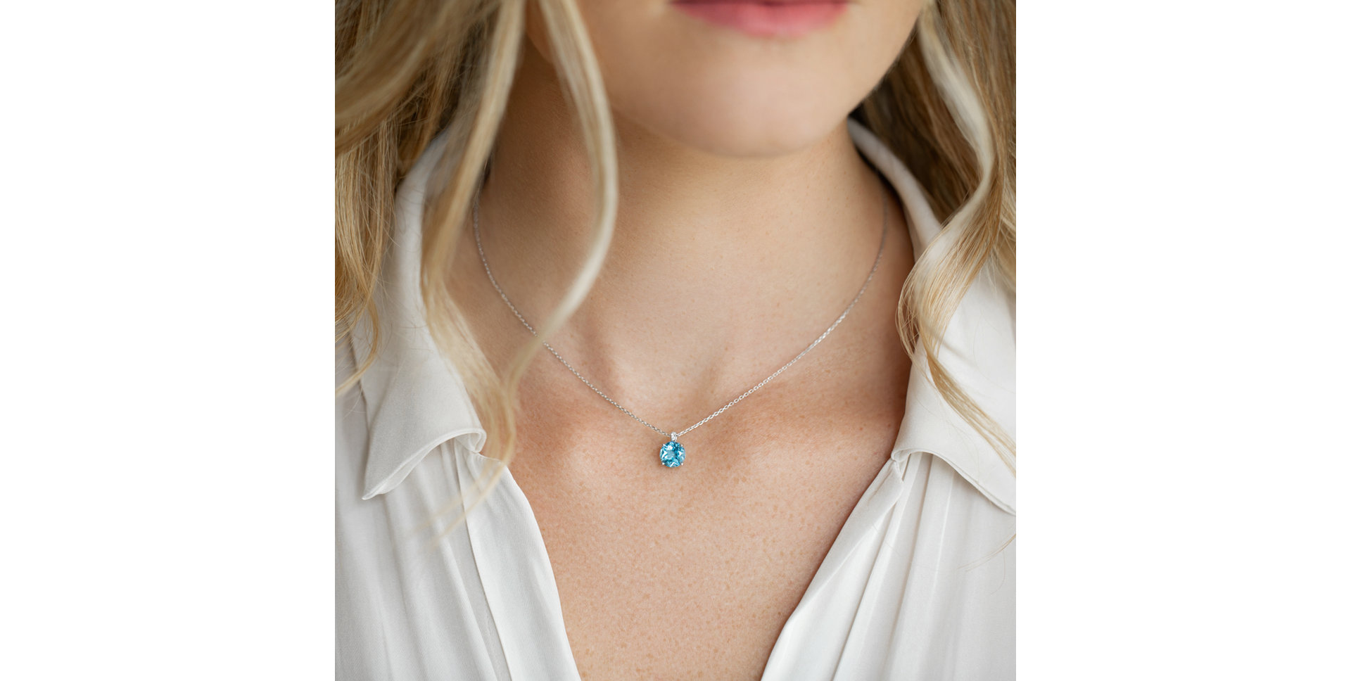 Náhrdelník s diamanty a morganitem Bethy