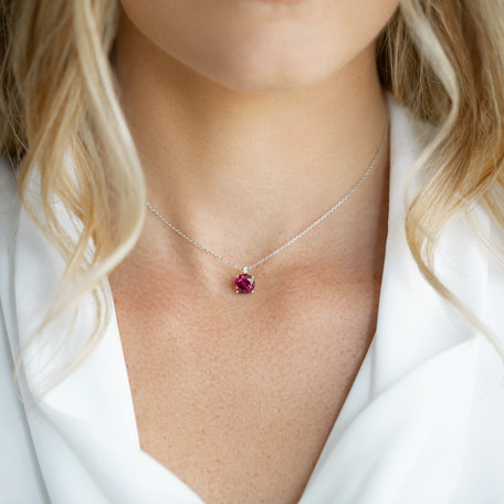 Náhrdelník s diamanty a rhodollitem Bethy