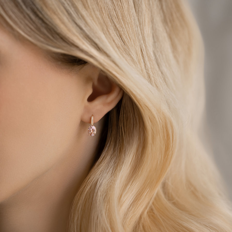 Náušnice s diamanty a turmalínem Iris Elegance