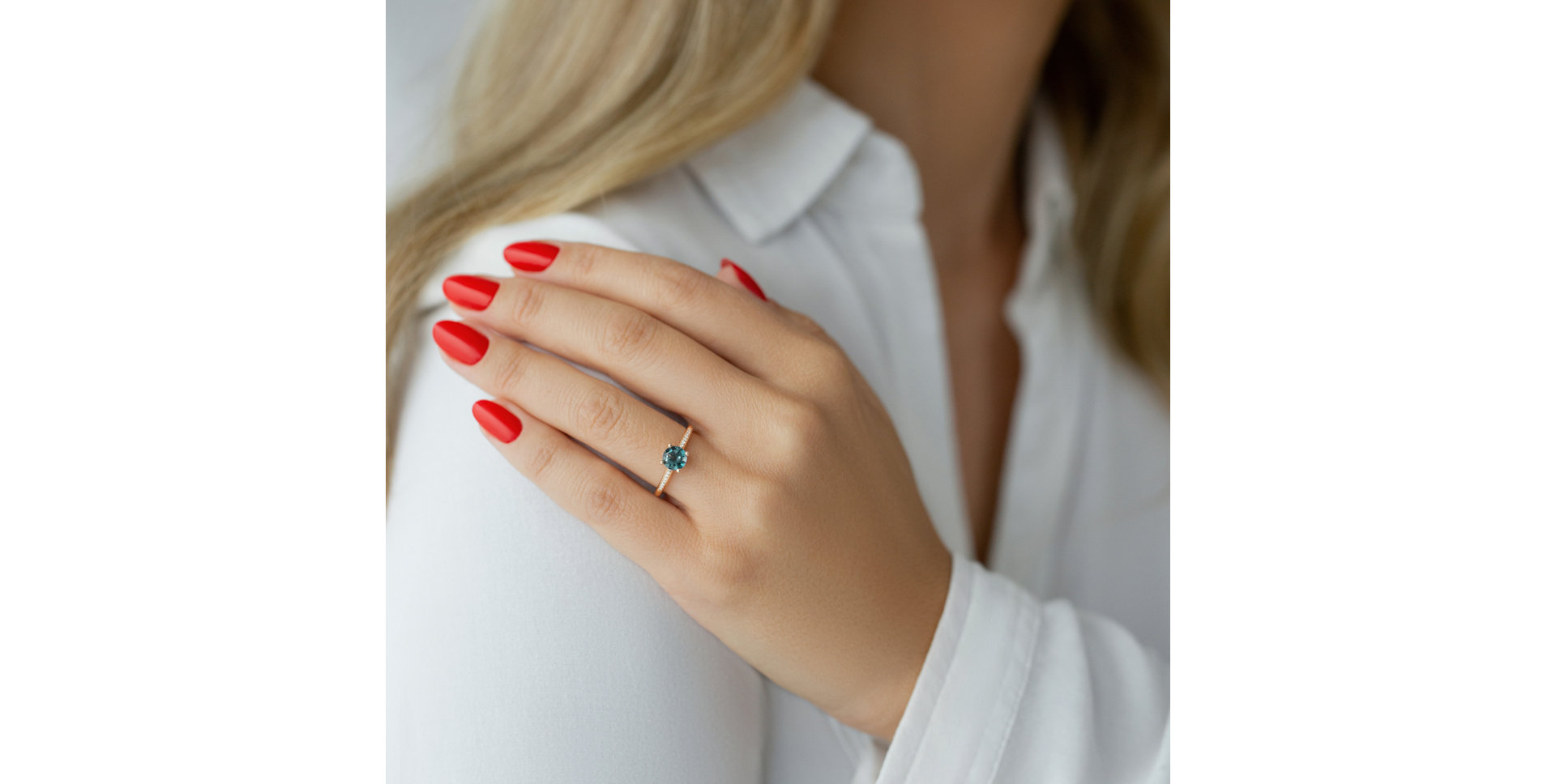 Prsten s diamanty a morganitem Velvet