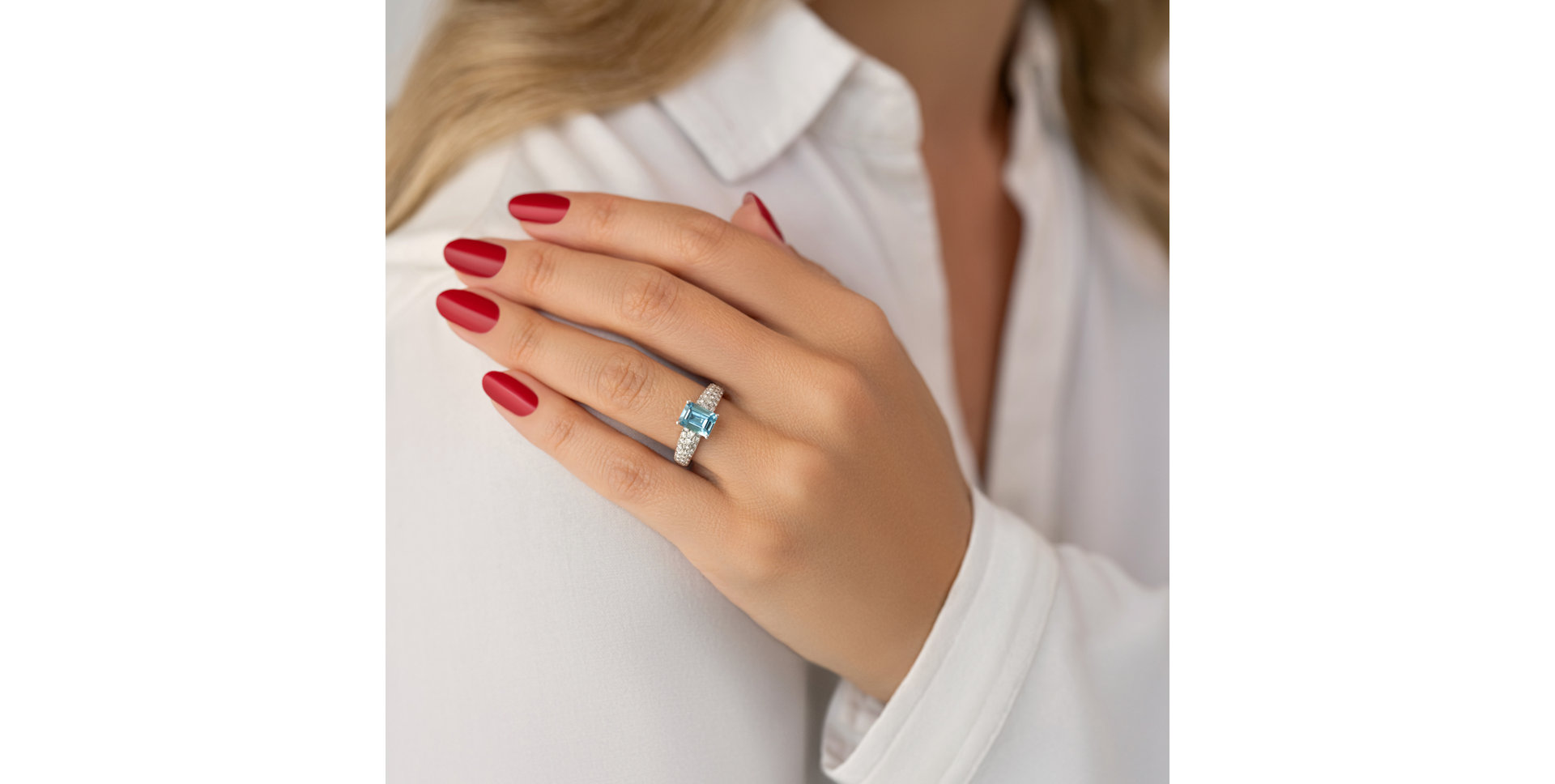 Prsten s diamanty a morganitem Diamond Whisper