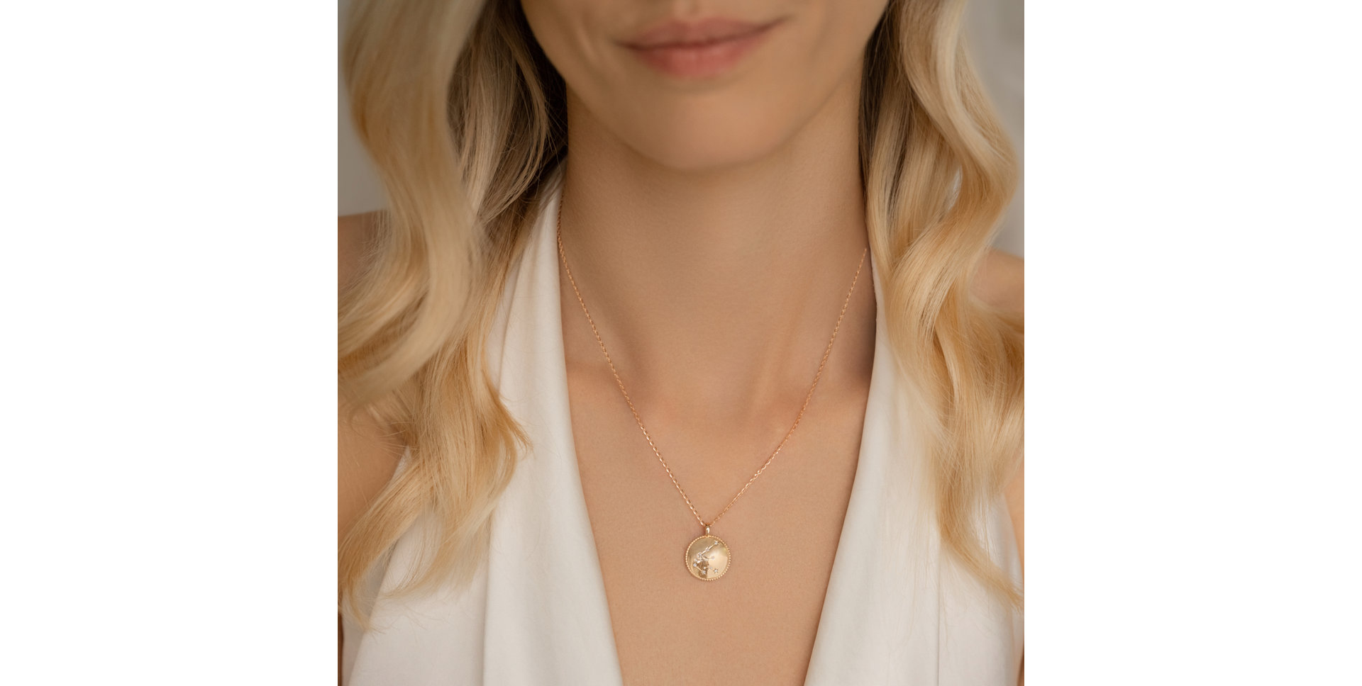 Náhrdelník s diamanty Zodiac Sign Aquarius