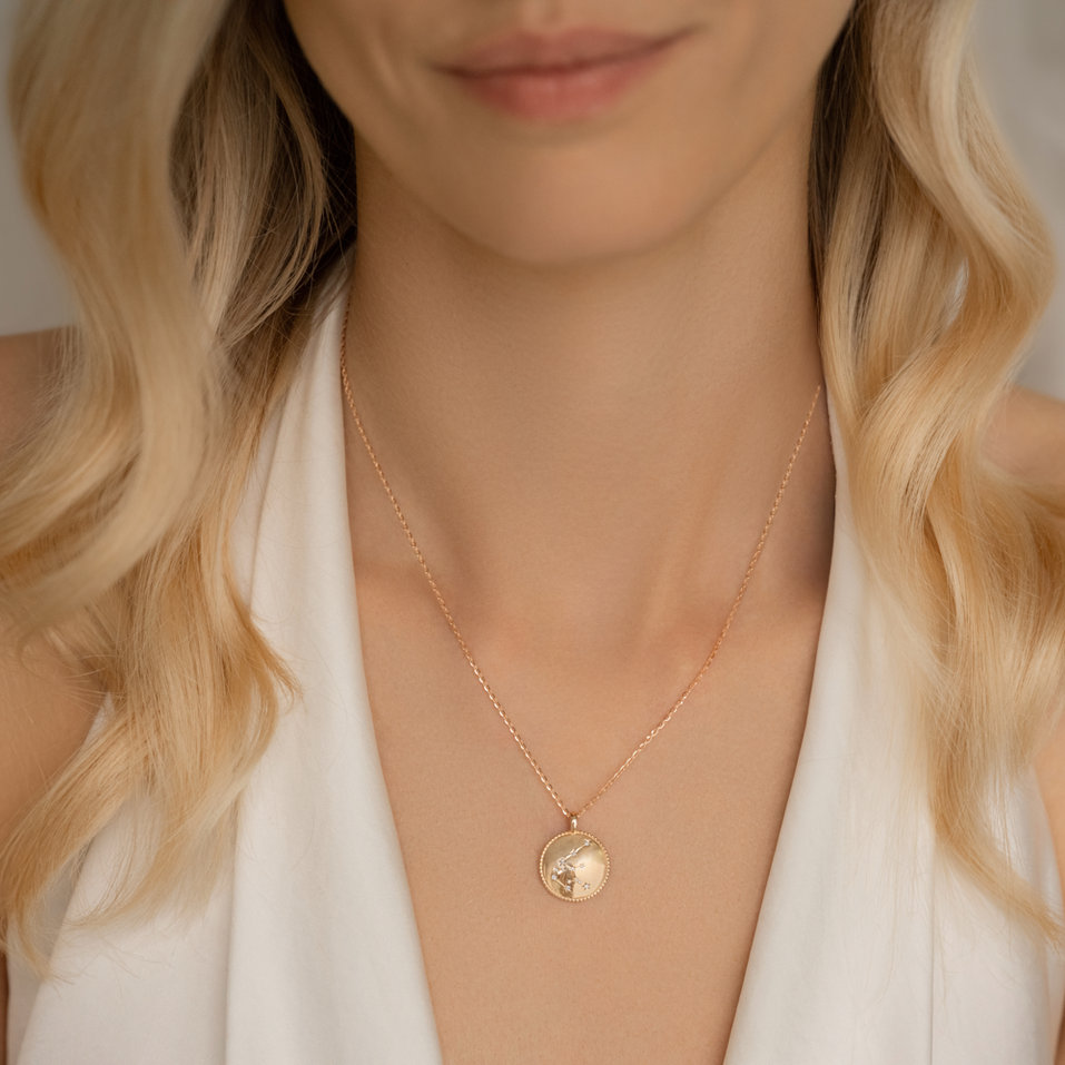 Náhrdelník s diamanty Zodiac Sign Aquarius