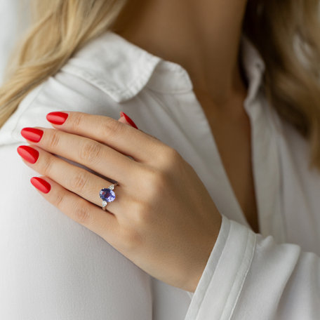 Prsten s diamanty a tanzanitem Fiona