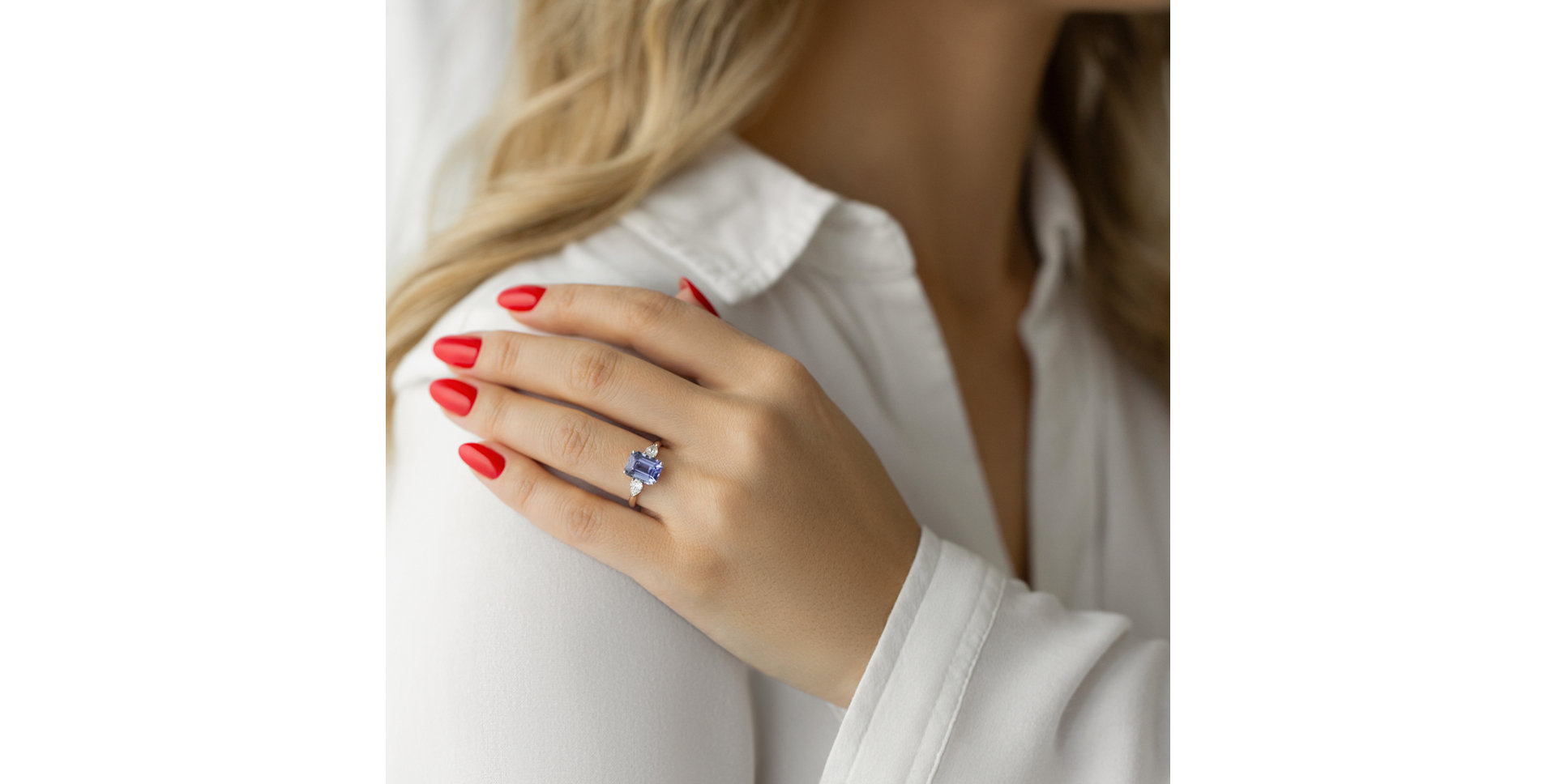 Prsten s diamanty a tanzanitem Royal Cordelia