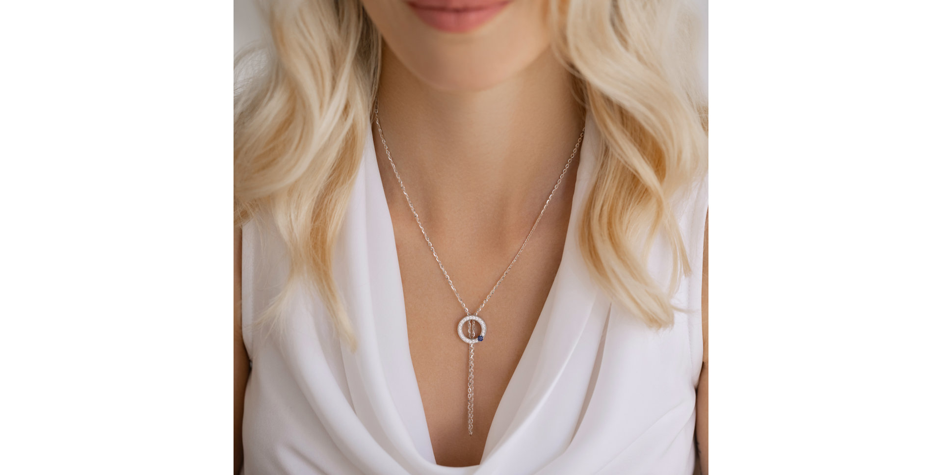 Náhrdelník s diamanty a rubínem Perfect Circle