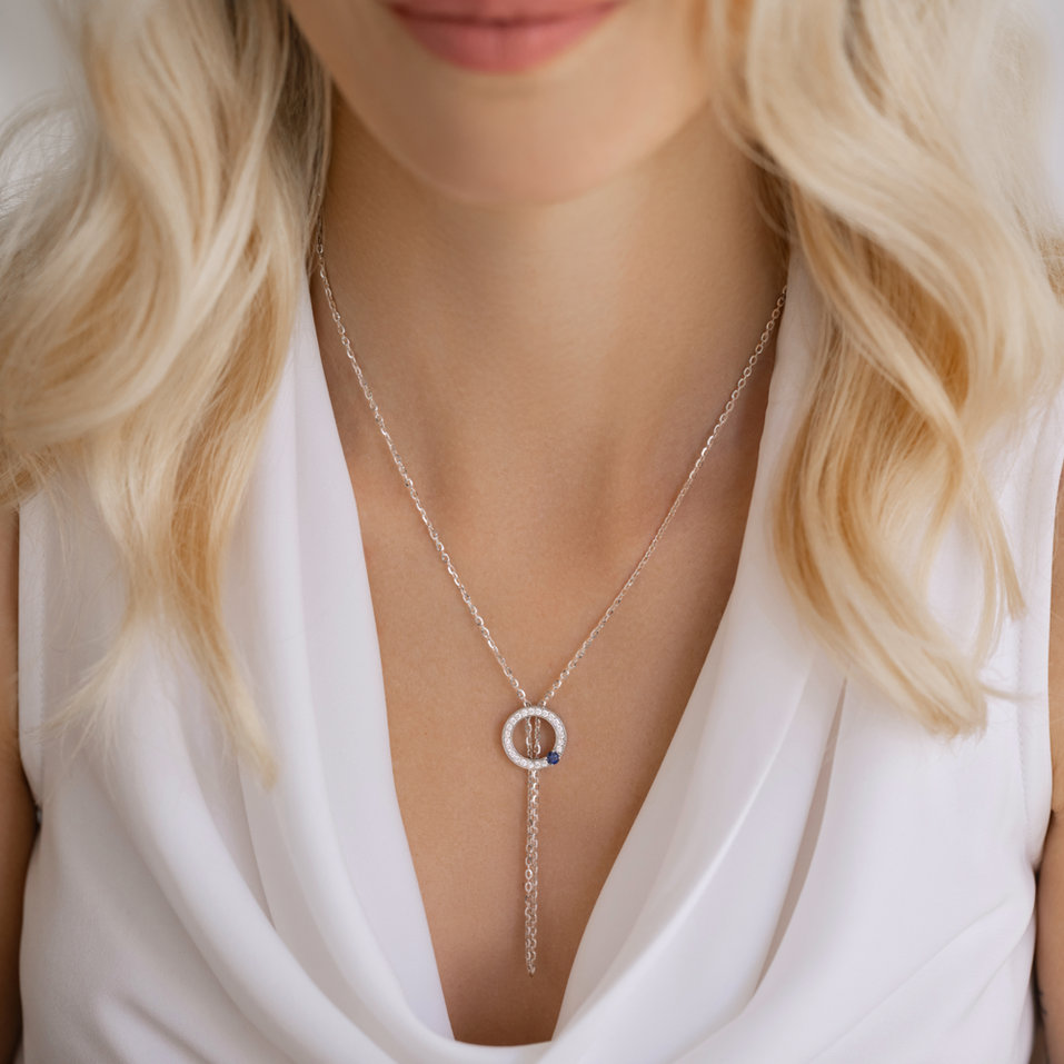 Náhrdelník s diamanty a rubínem Perfect Circle