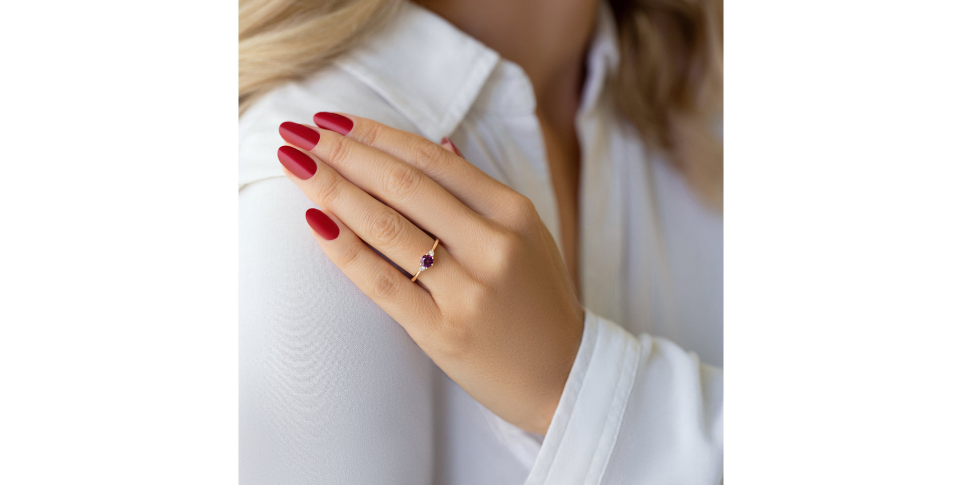 Prsten s diamanty a turmalínem Midnight Serenity