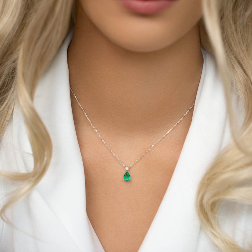 Náhrdelník s diamantem a citrínem Galatea