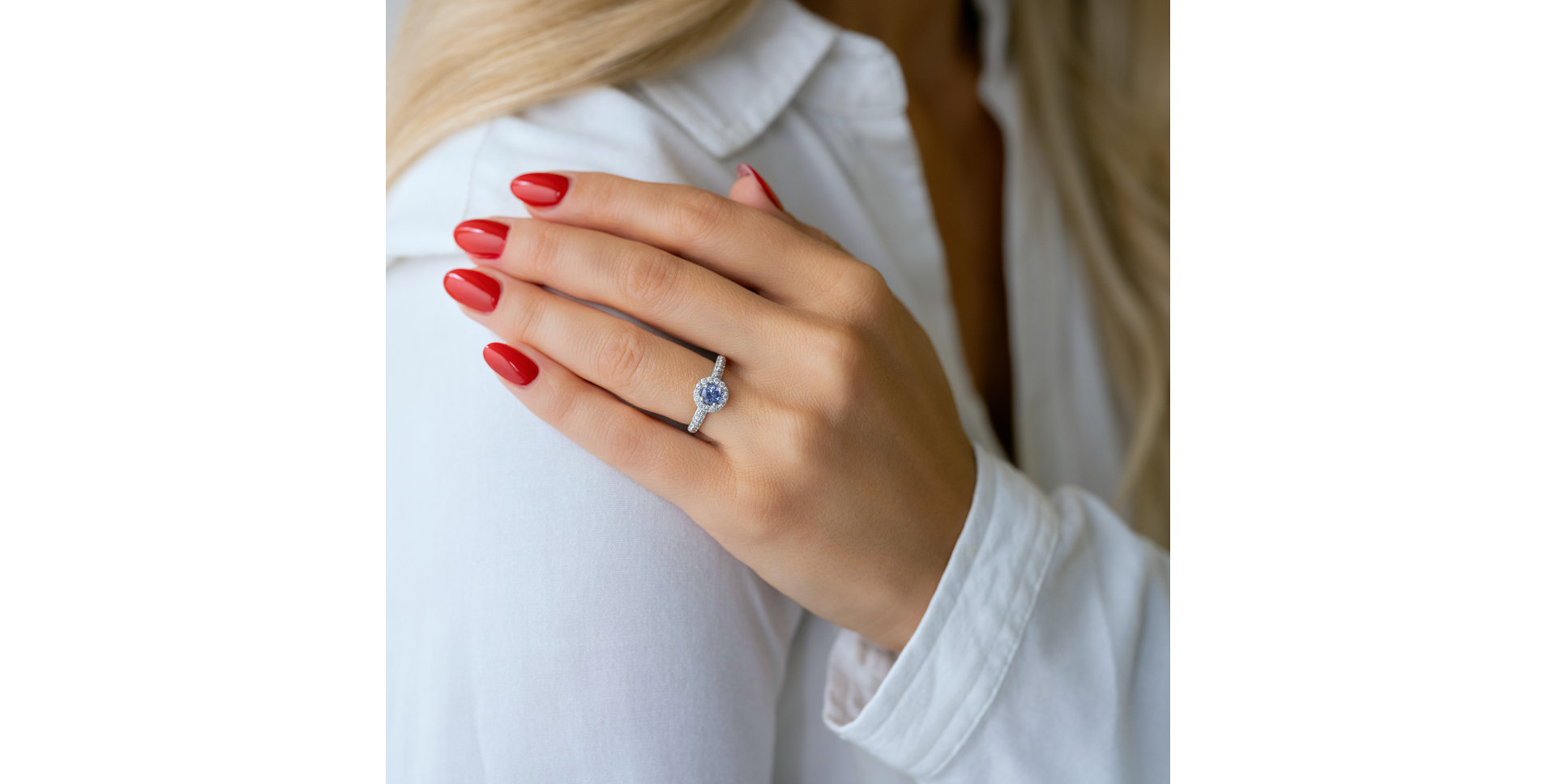 Prsten s diamanty a tanzanitem Vairen