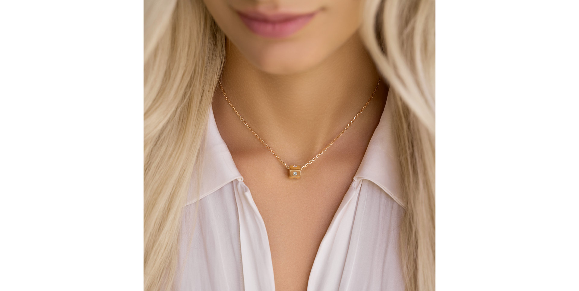 Náhrdelník s diamanty Glittering Line