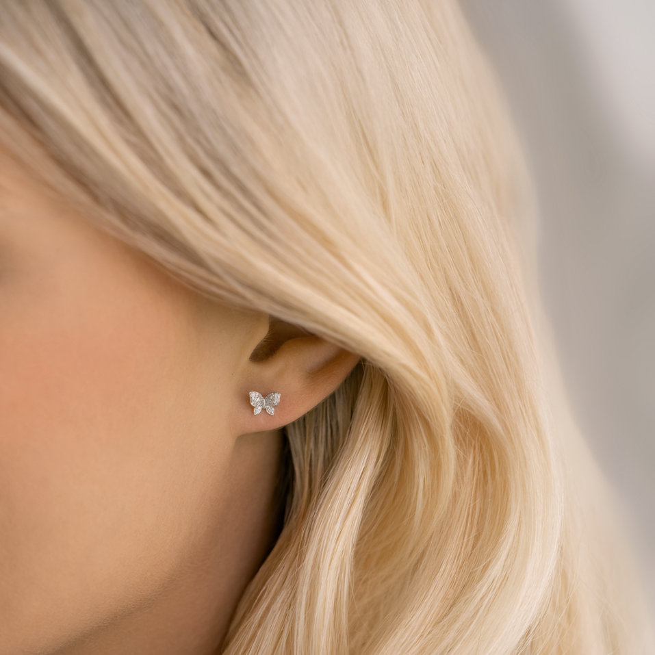 Náušnice s diamanty Lucky Wings