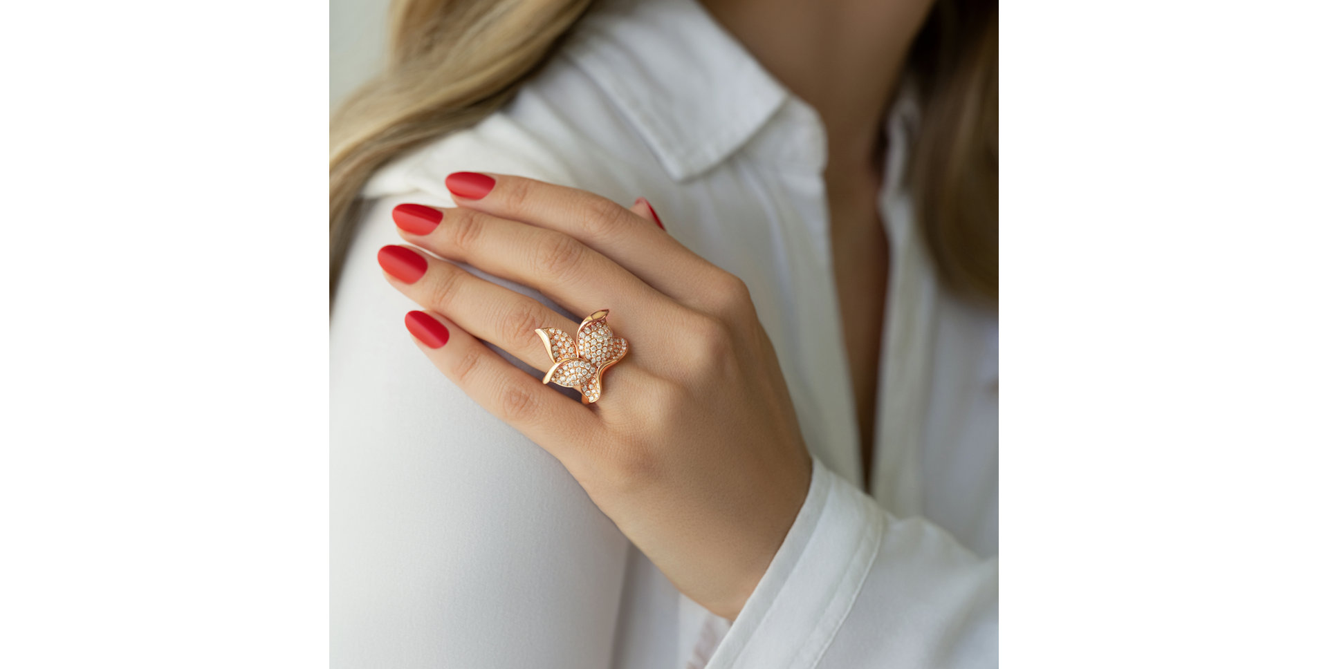 Prsten s diamanty Fleur de Lume